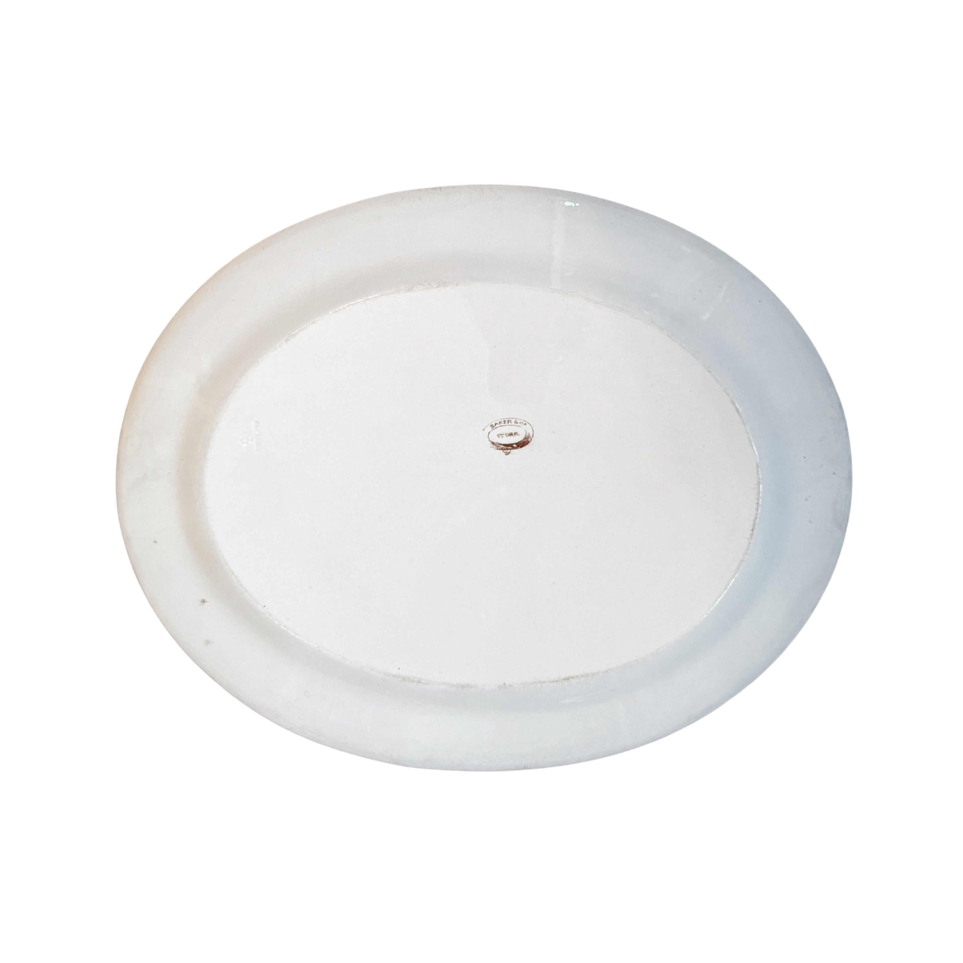 Transferware Platter with Birds and Japonisme Motifs