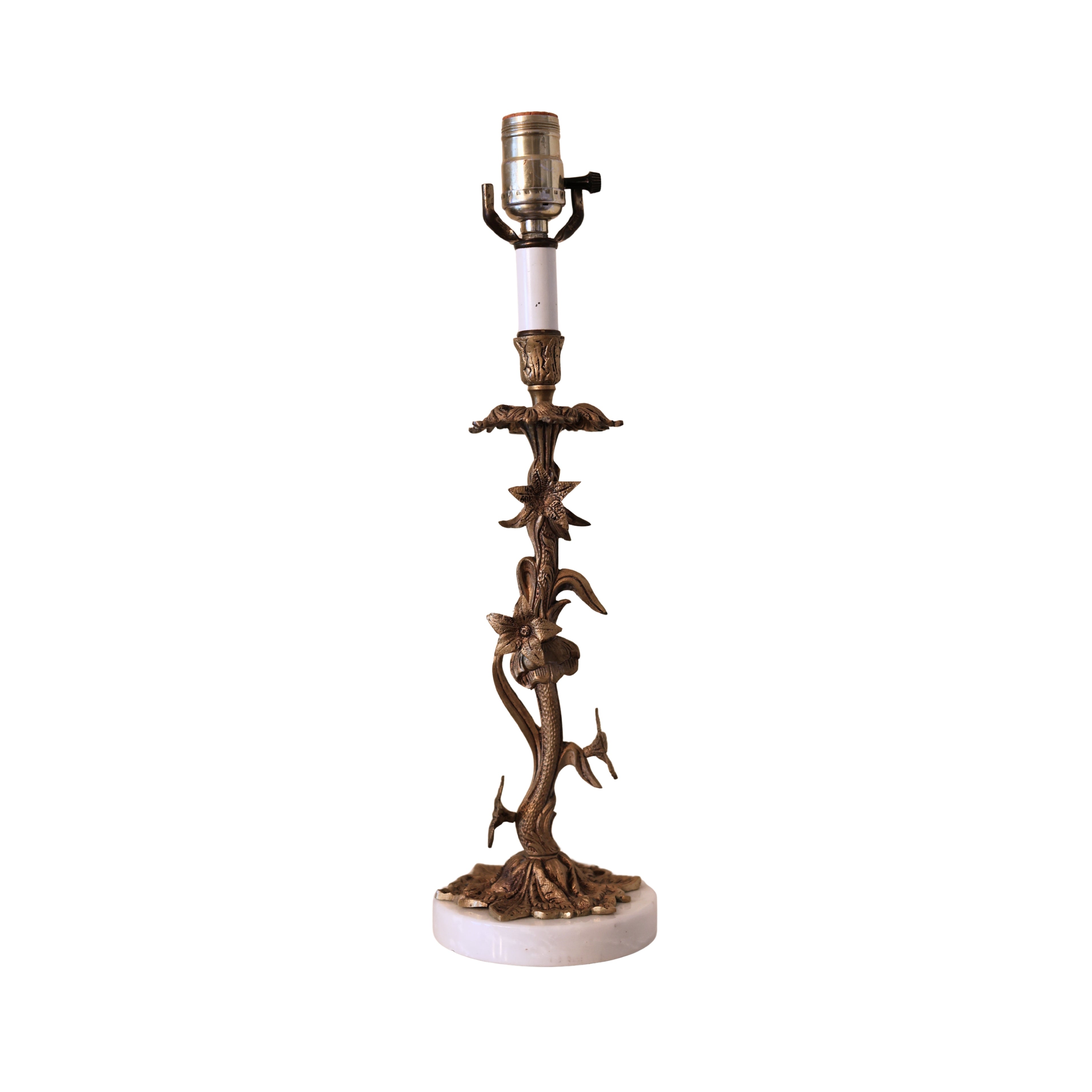 Floral Table Lamp on Marble Base