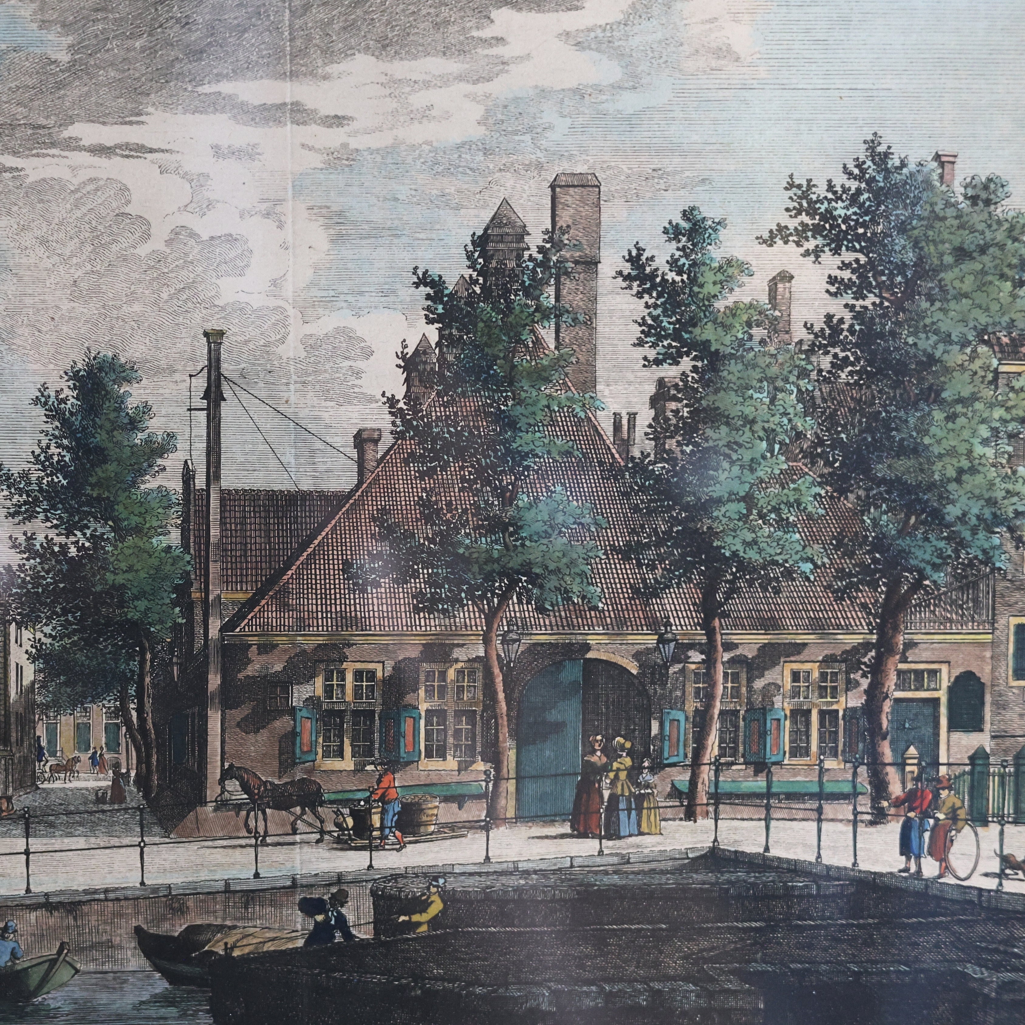 18th c. Pierre Fouquet Junior Amsterdam Engraving – Vue de la Nouvelle Église Wallonne
