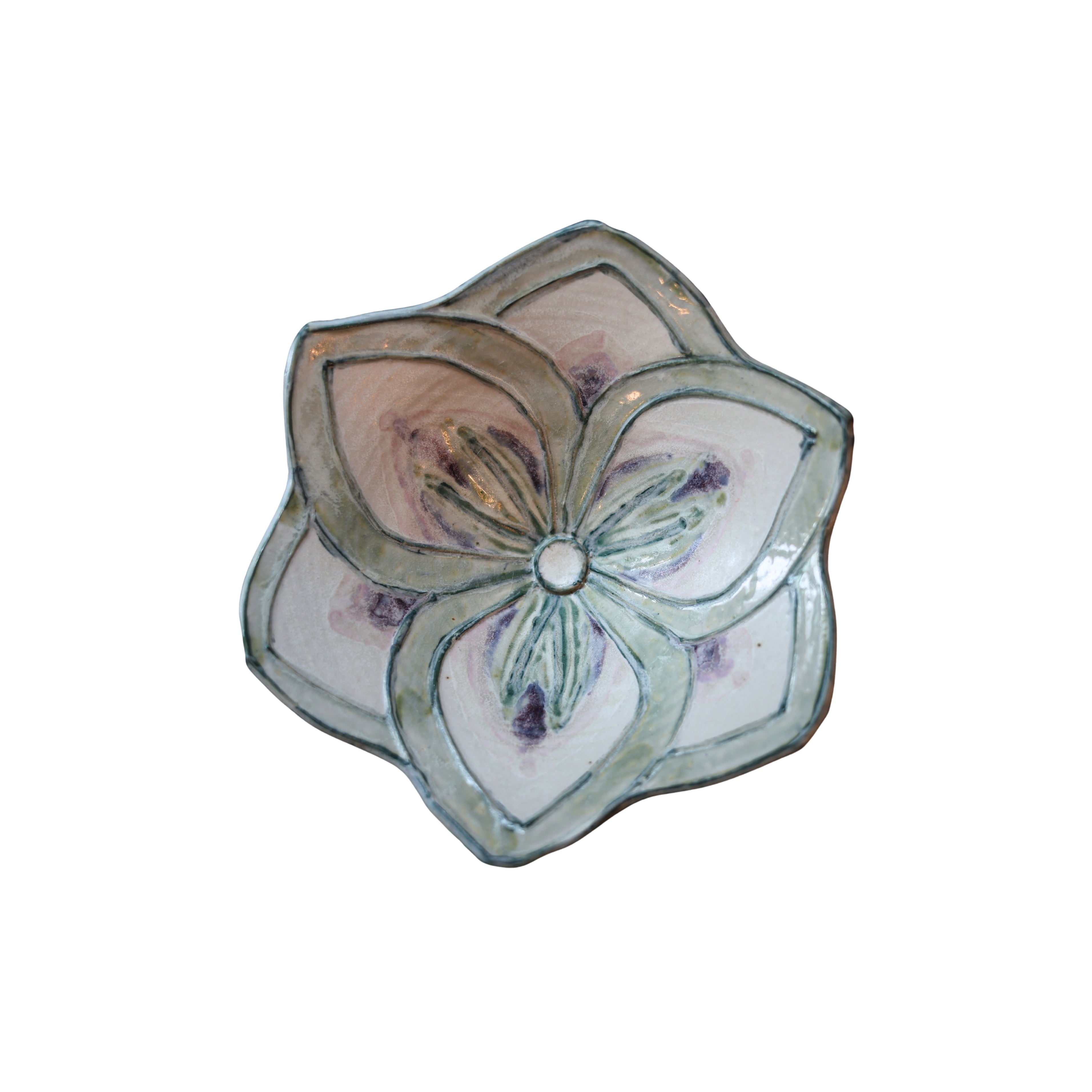 Handmade Floral Pottery Bowl