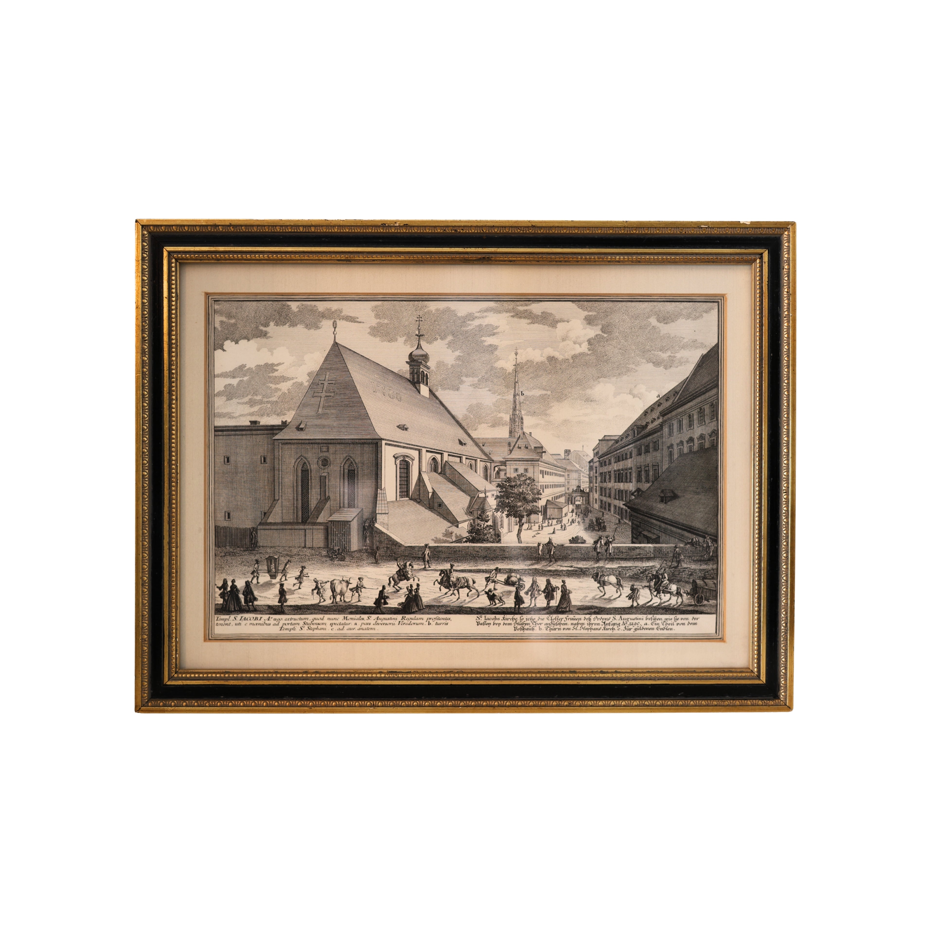18th c. Engraving St. Jacob’s Church, Vienna