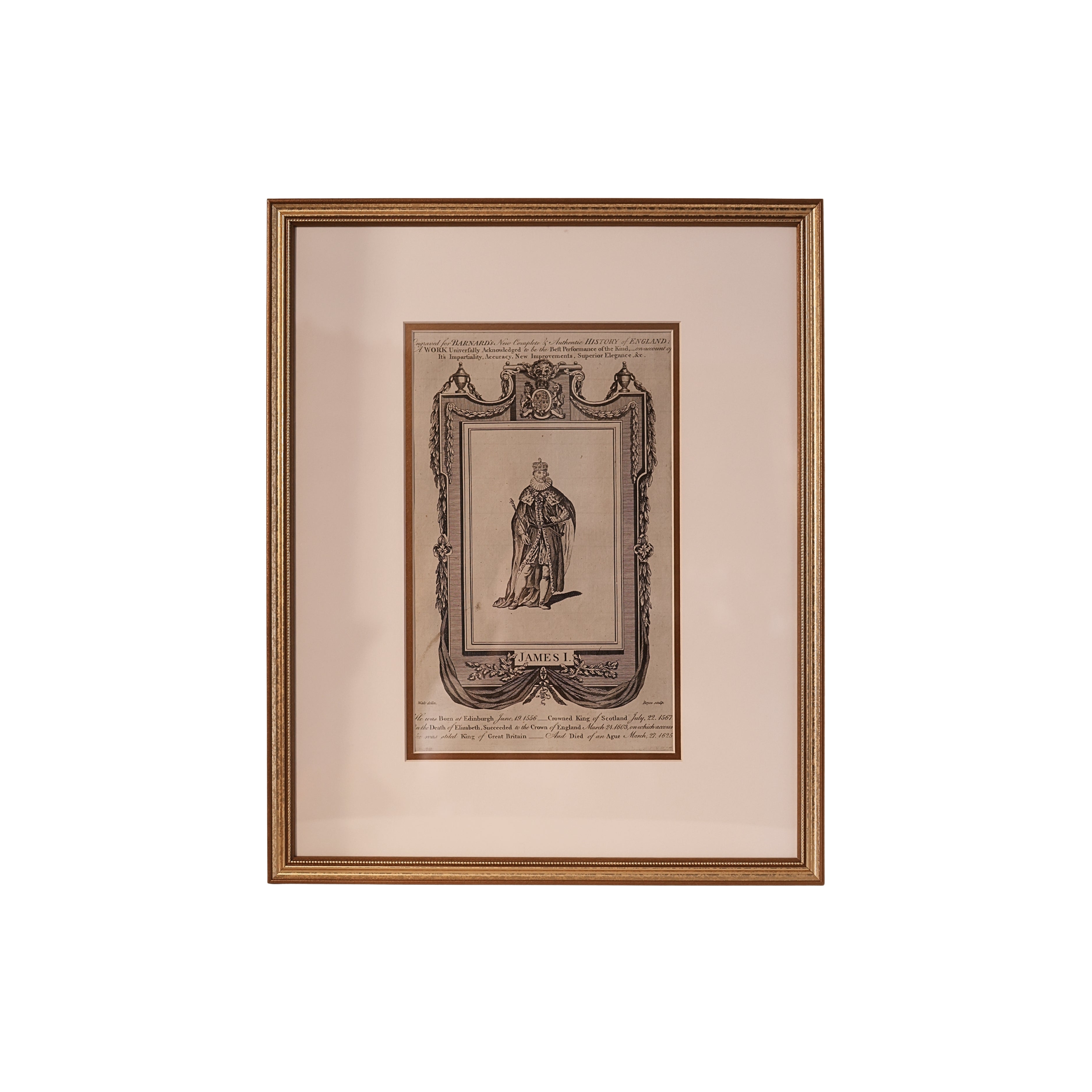 18th c. Copperplate Engraving – King James I