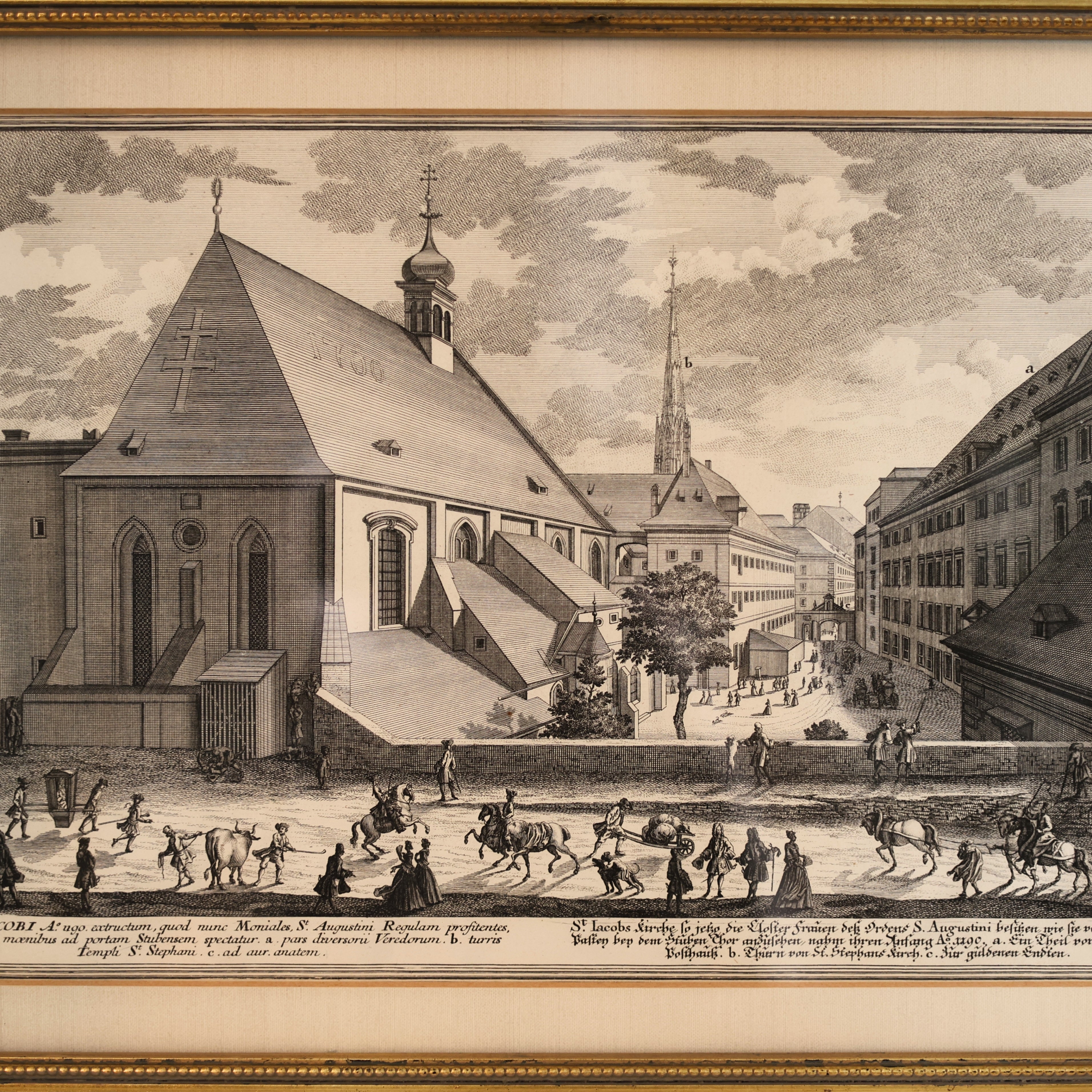 18th c. Engraving St. Jacob’s Church, Vienna