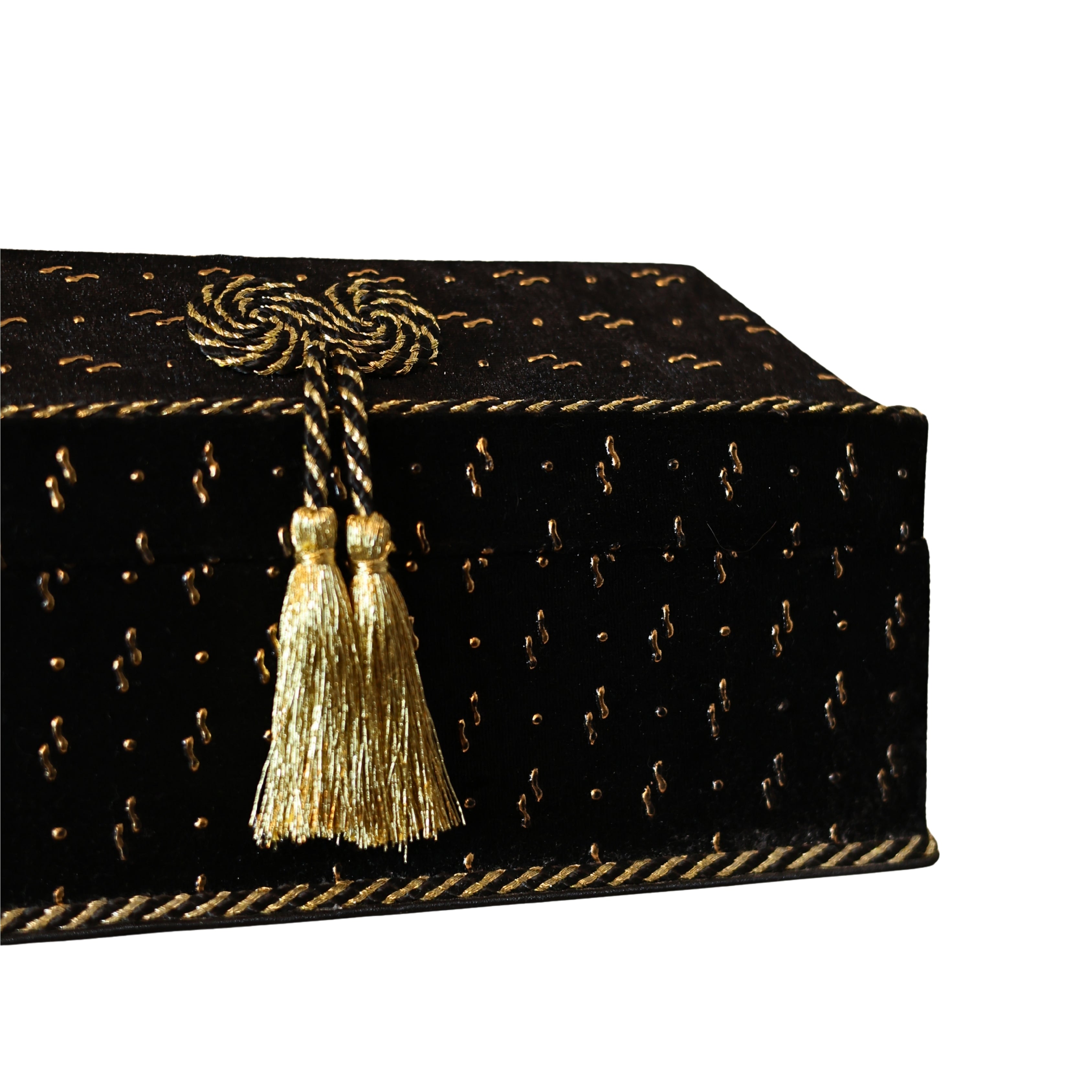 Black Velvet Keepsake Box with Tassel