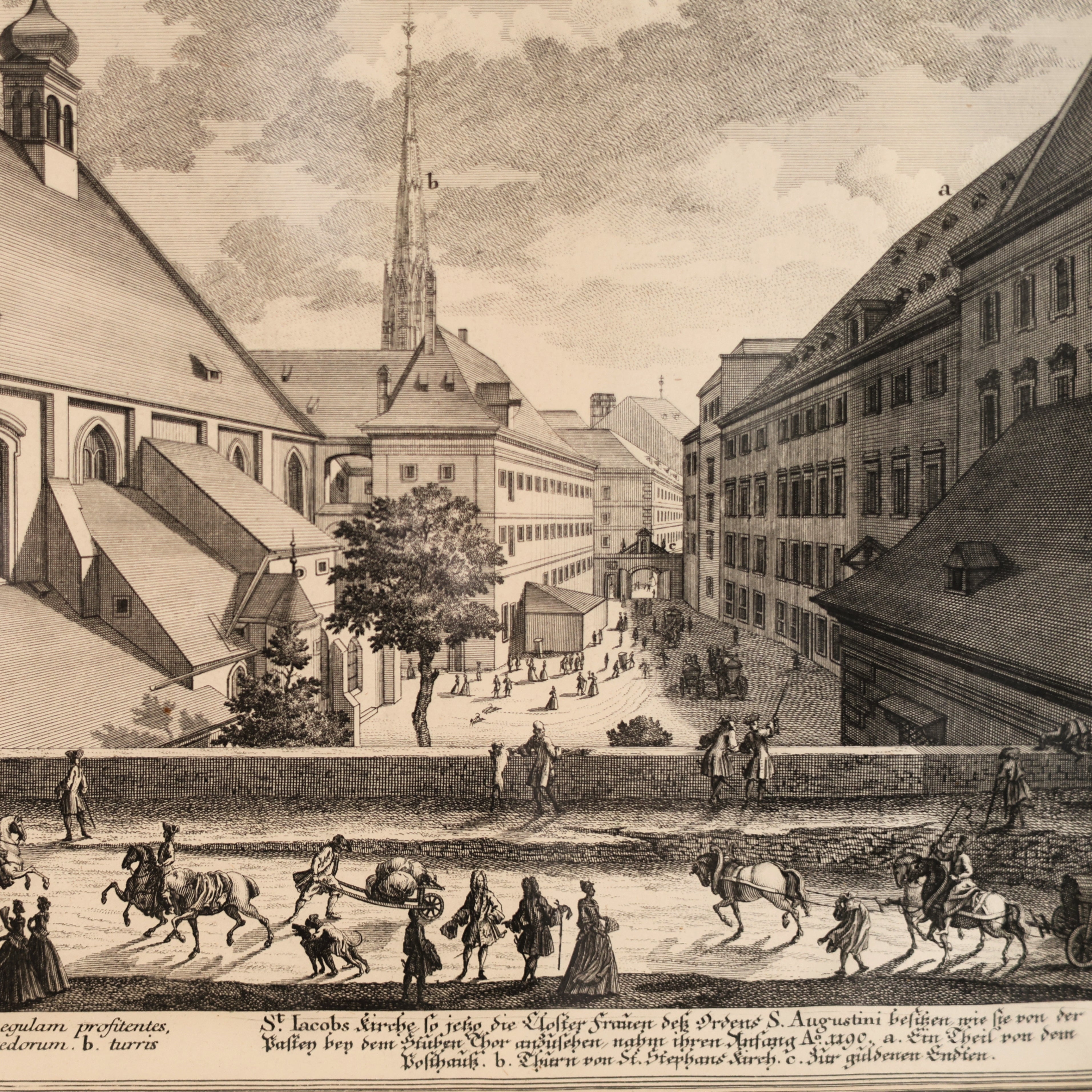 18th c. Engraving St. Jacob’s Church, Vienna