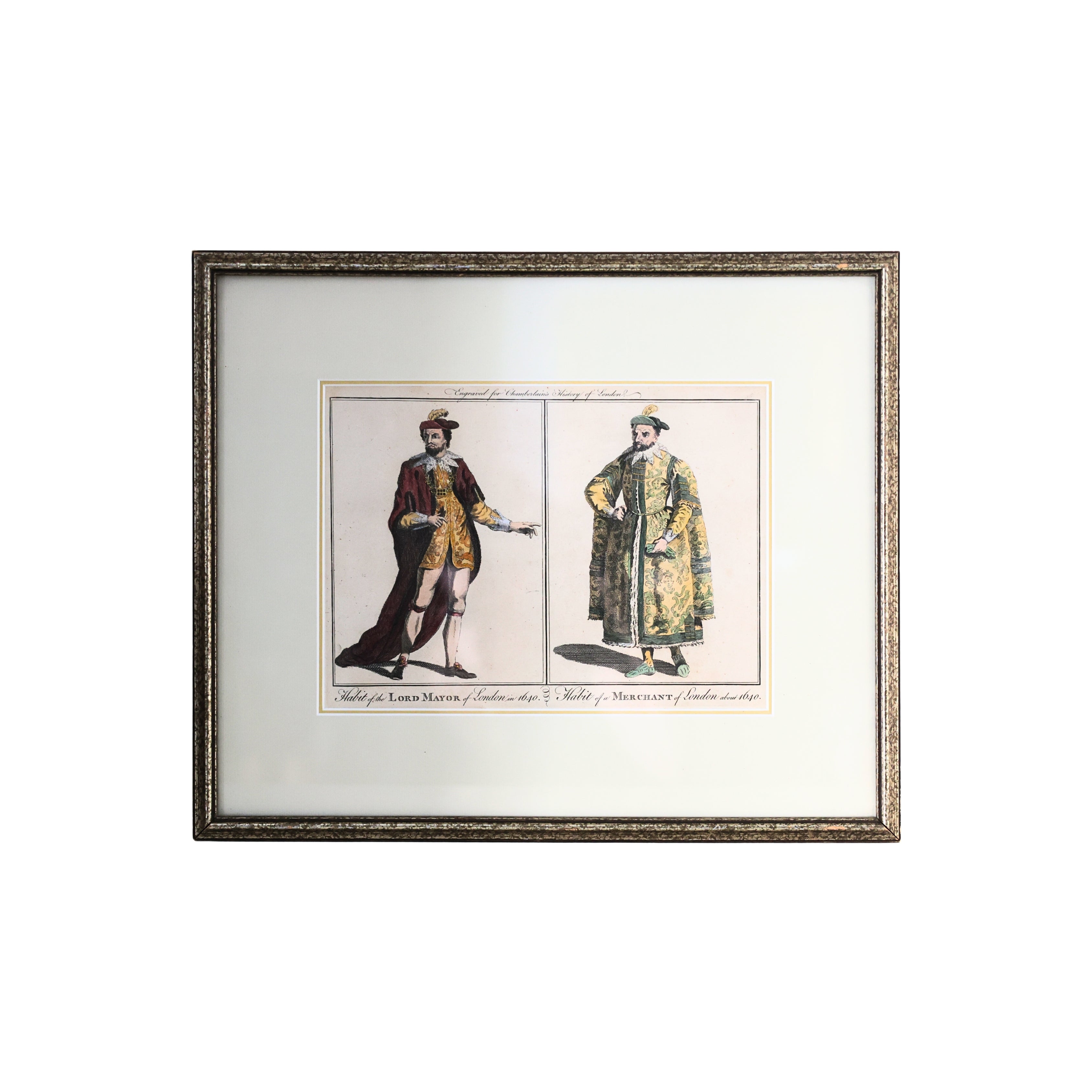 18th c. Historical Fashion Engraving of London Dress – Lord Mayor and Merchant of London