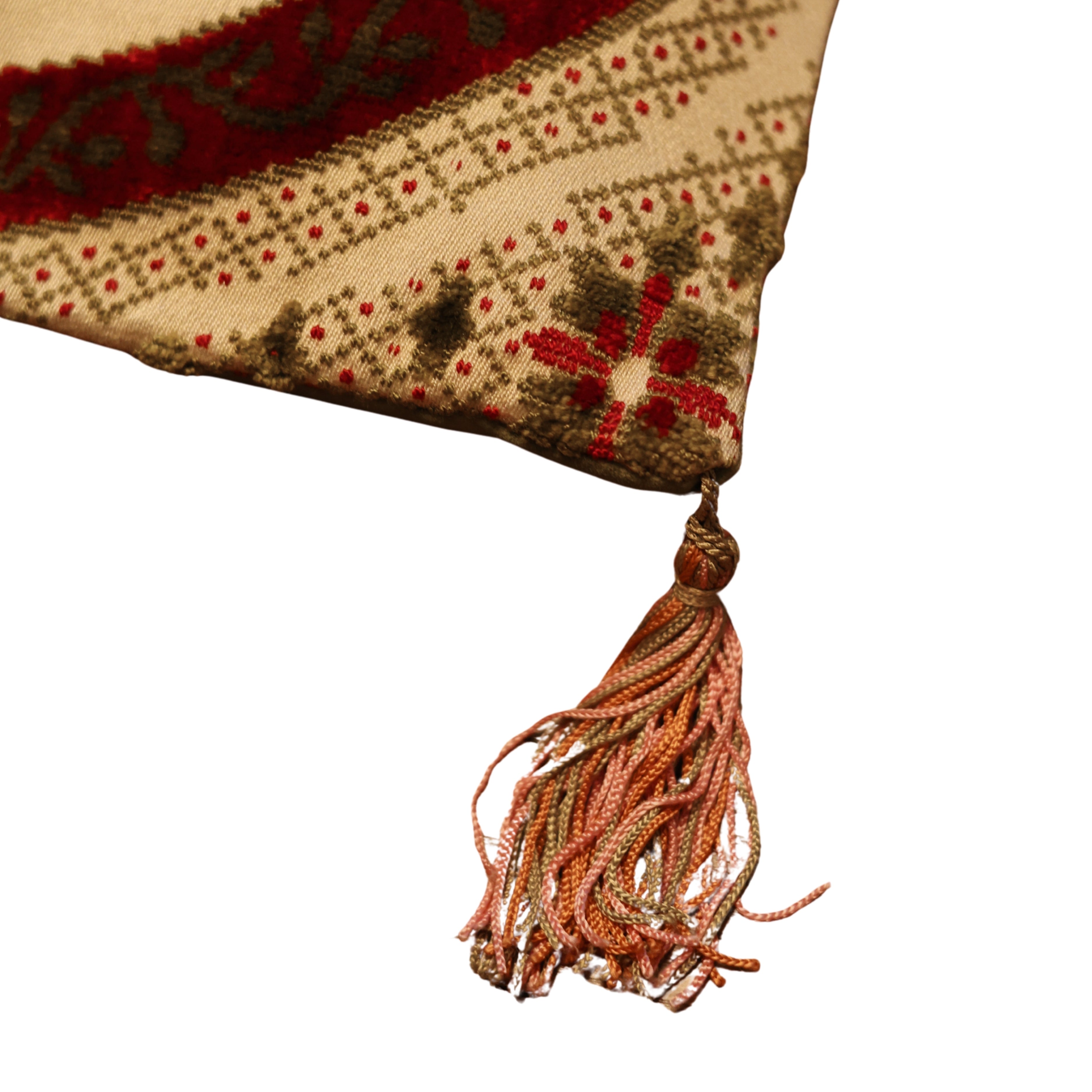 Petite Red & Green Medallion Velvet Pillow Cover