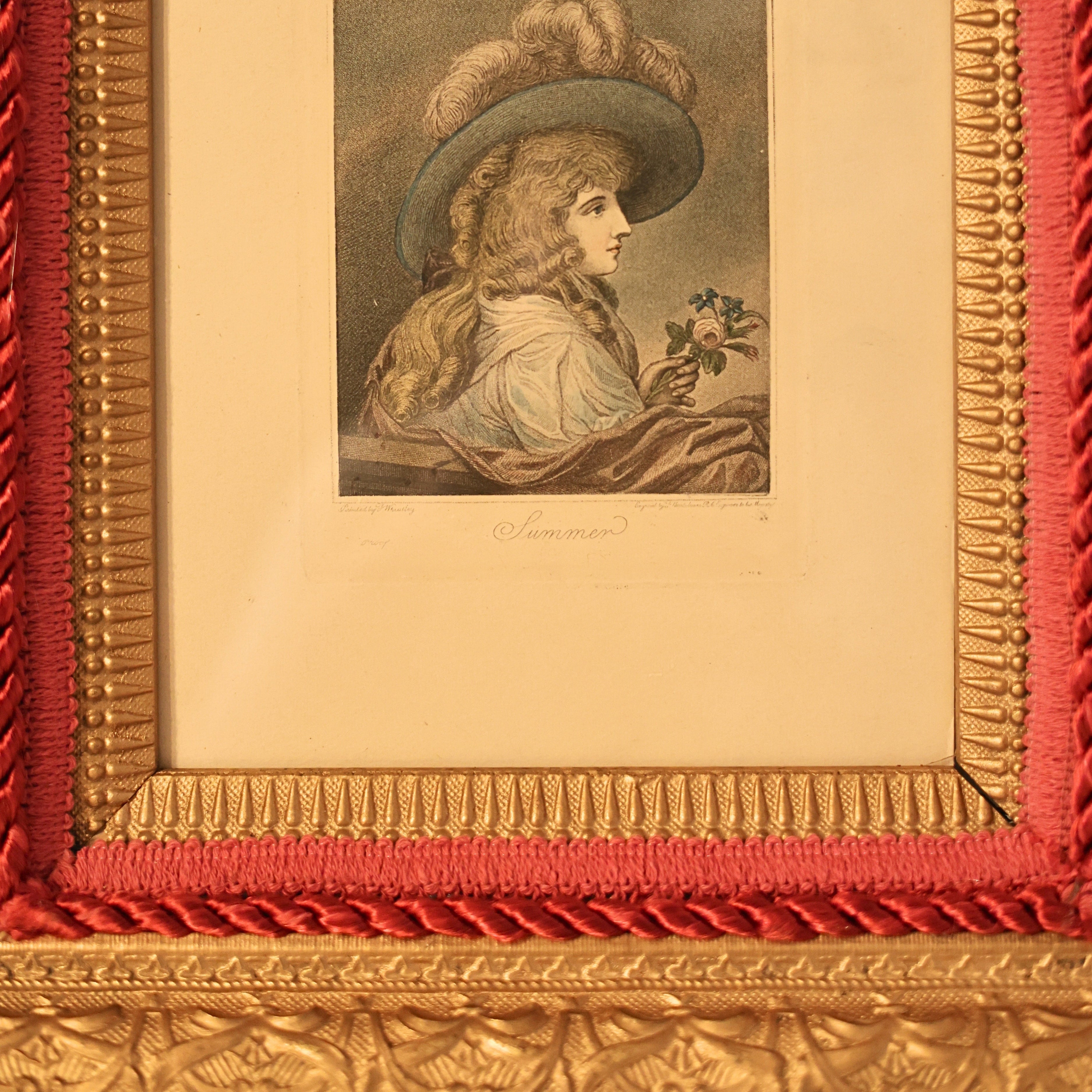 Gilt Framed “Summer” Portrait Engraving