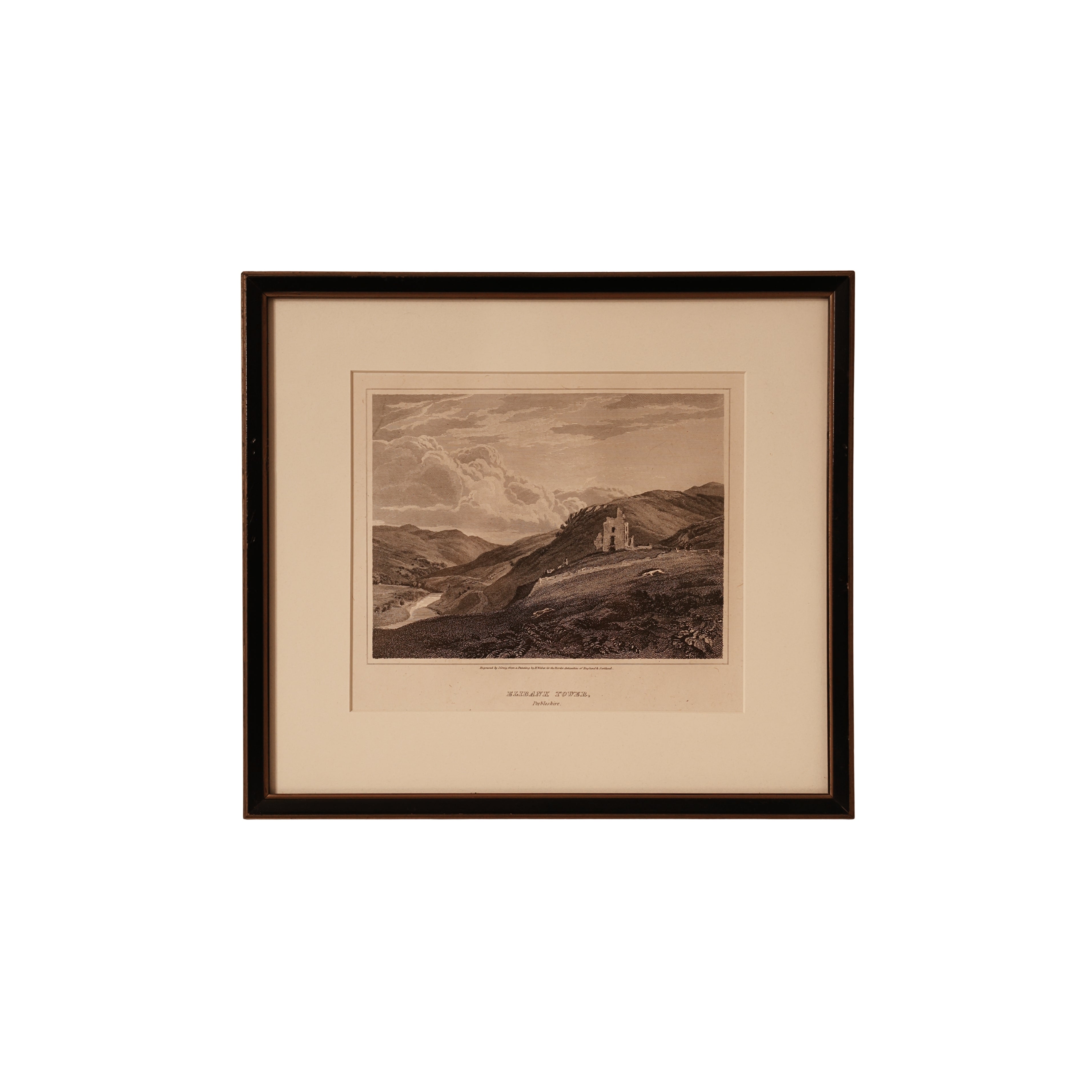 19th c. Scottish Engraving — Elibank Tower, Peeblesshire