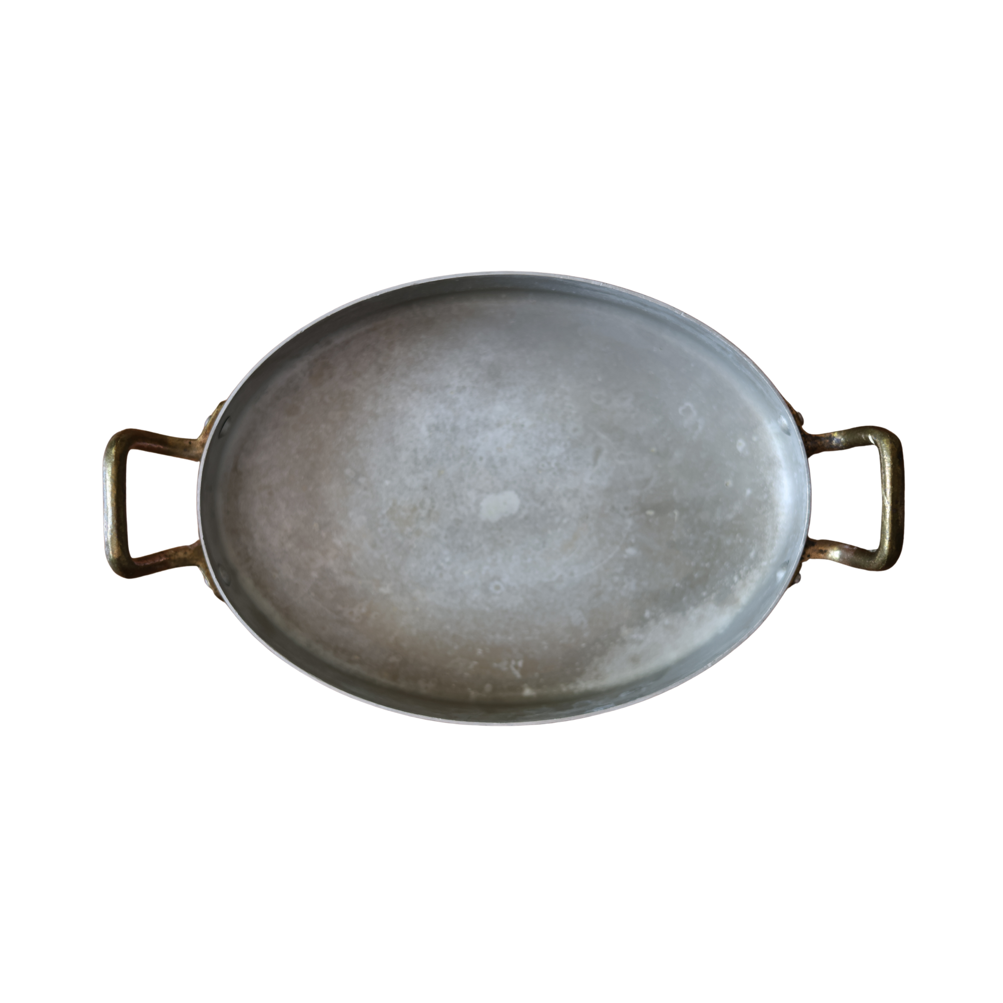 French Copper Gratin Pan with Brass Handles