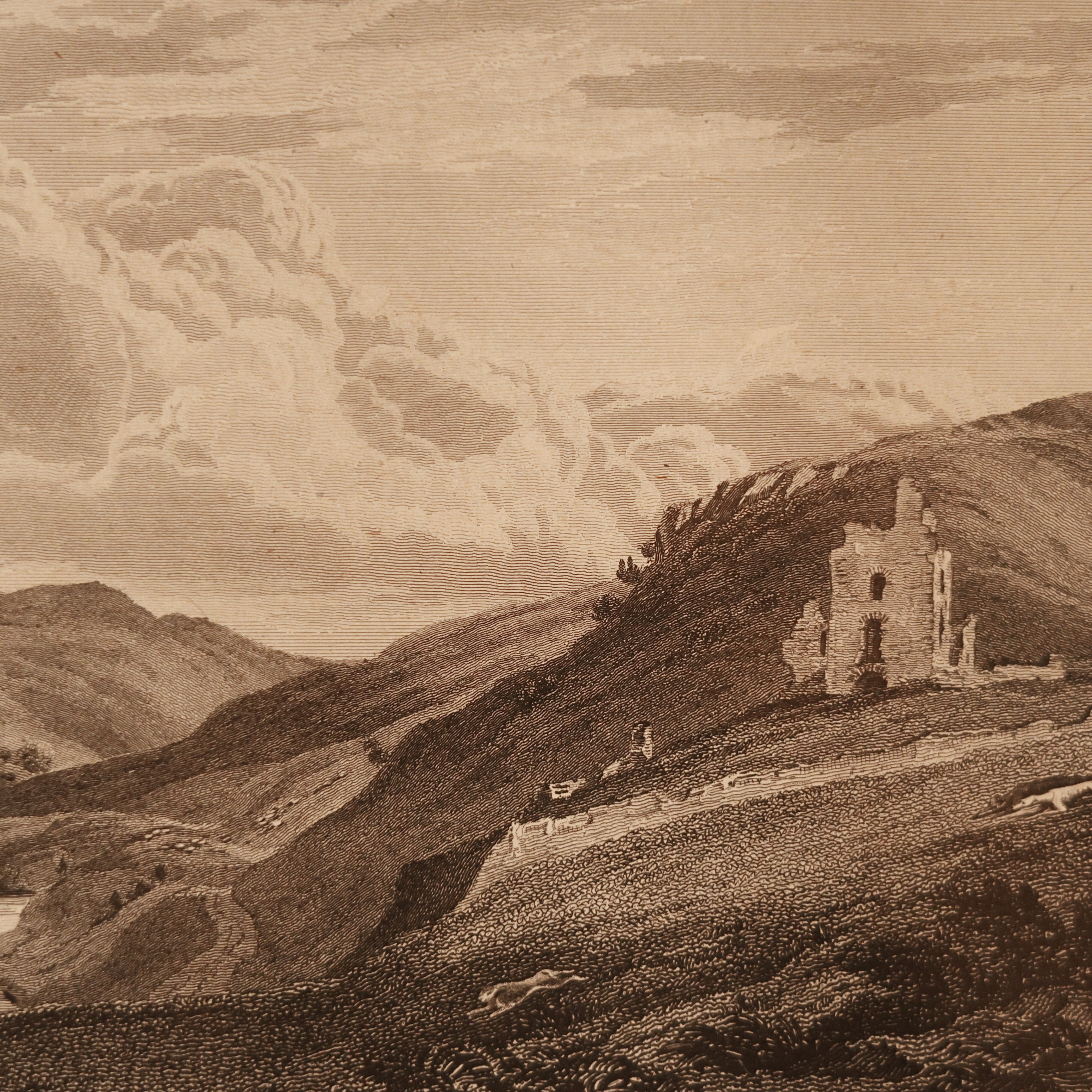 19th c. Scottish Engraving — Elibank Tower, Peeblesshire