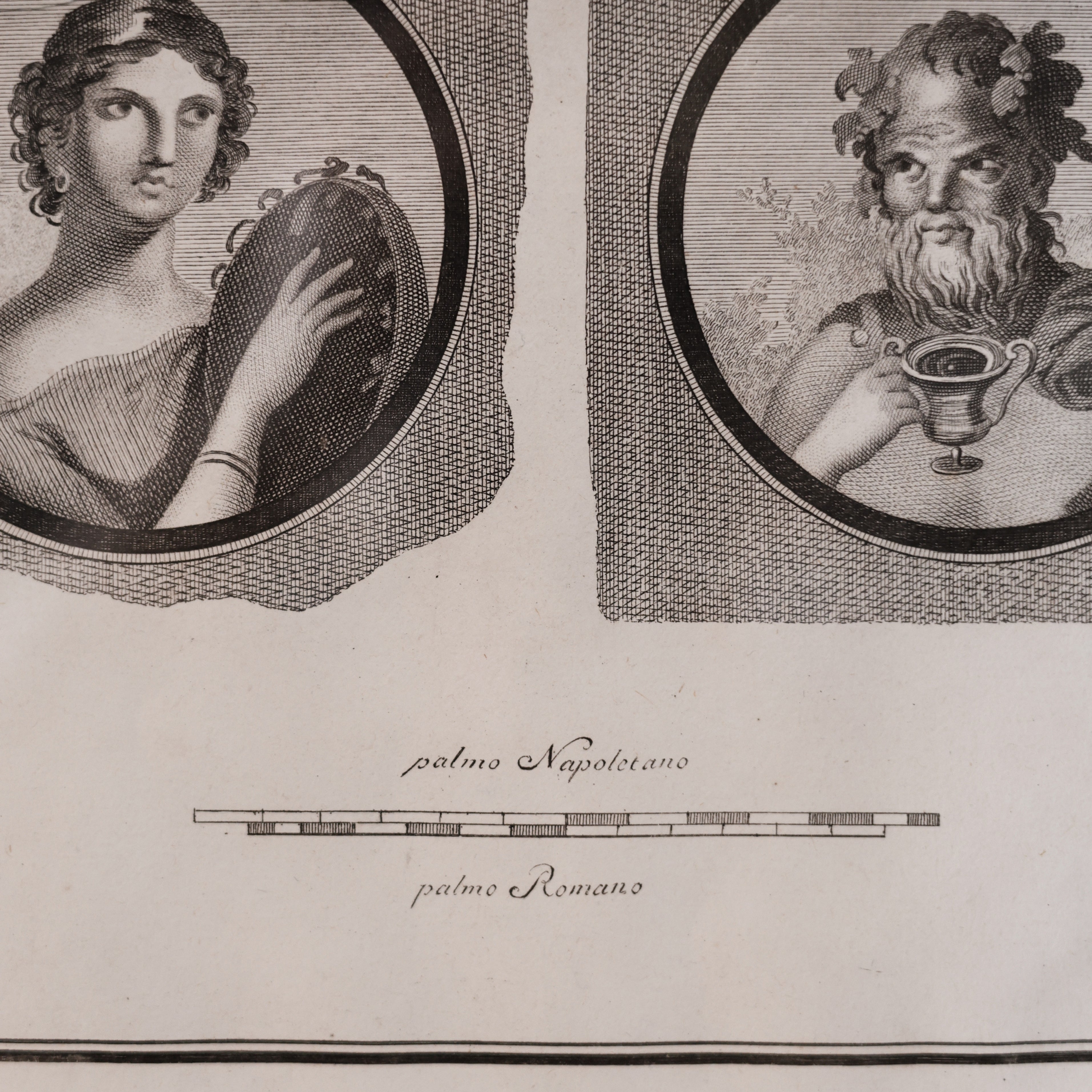 18th c. Italian Mythological Portraits Engraving from "Antiquities of Herculaneum"