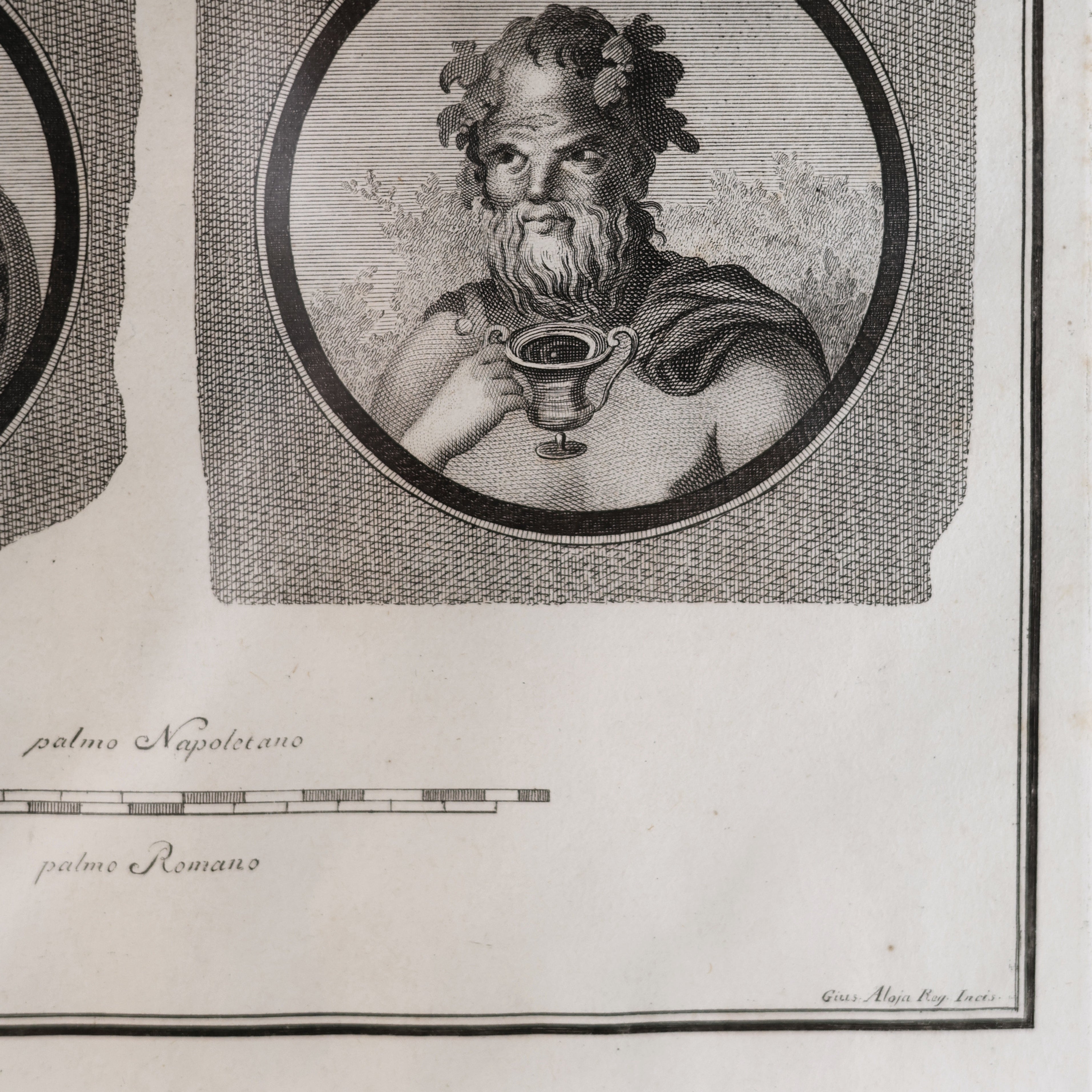 18th c. Italian Mythological Portraits Engraving from "Antiquities of Herculaneum"