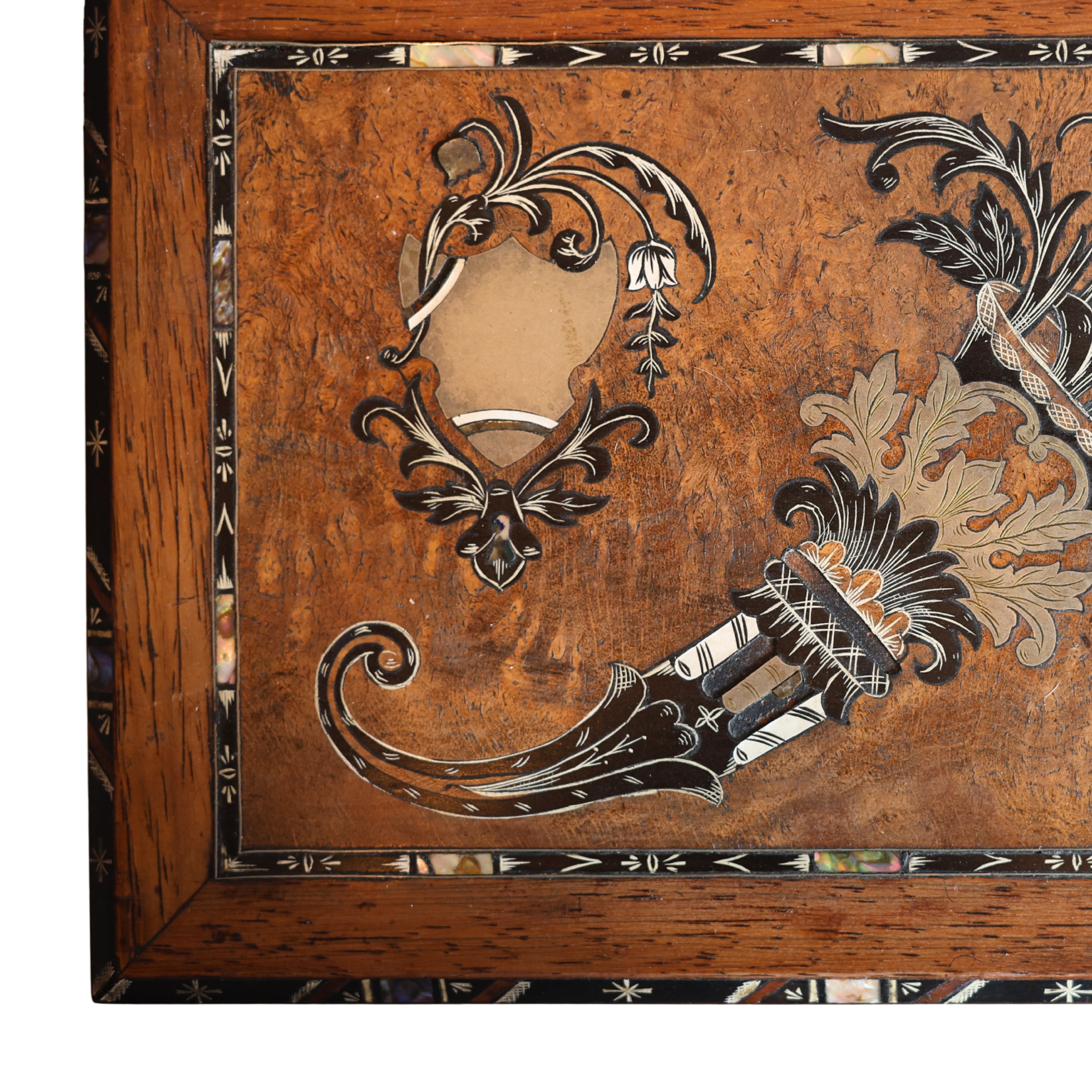 Inlaid Burl Sewing Box