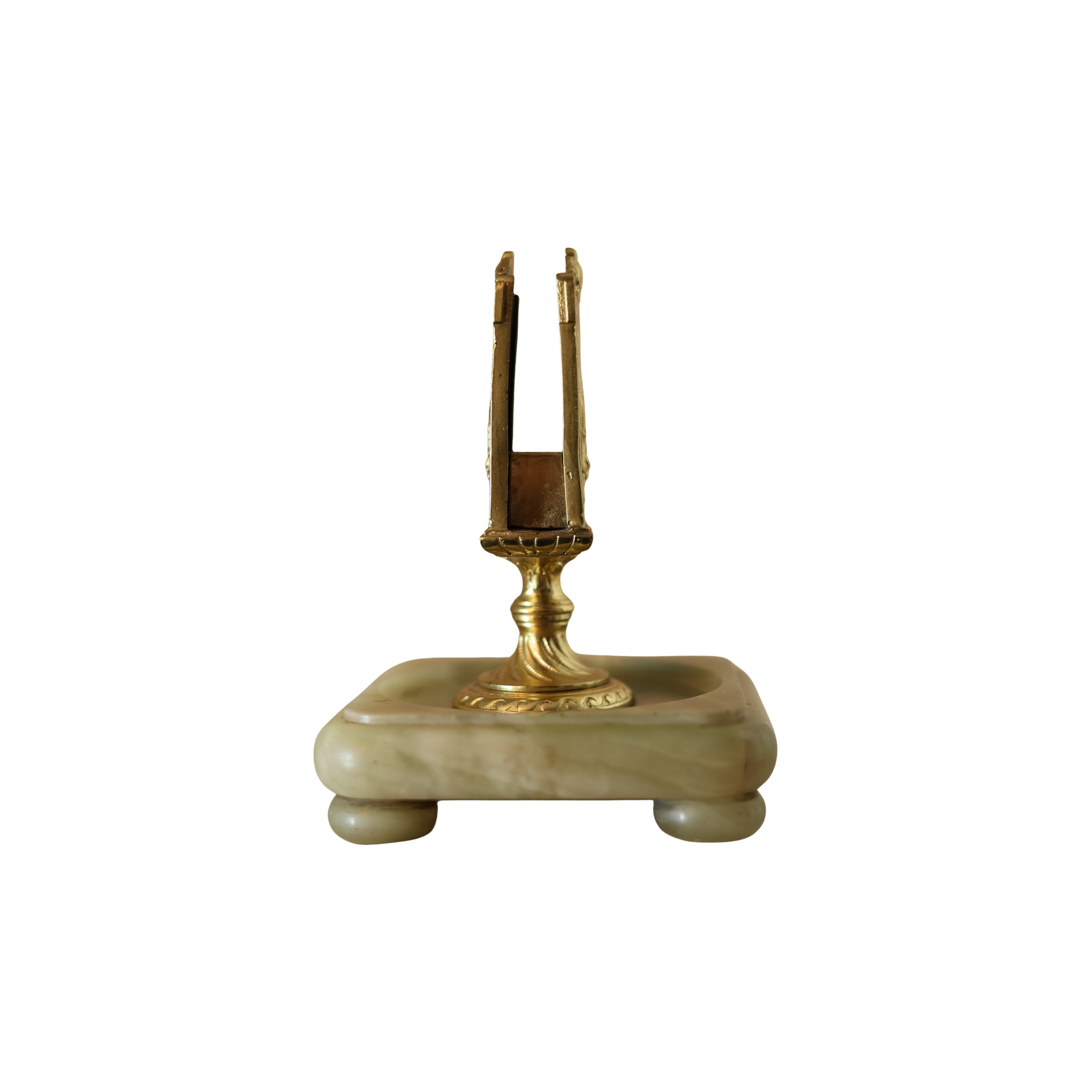 Gilt Metal and Onyx Match Holder