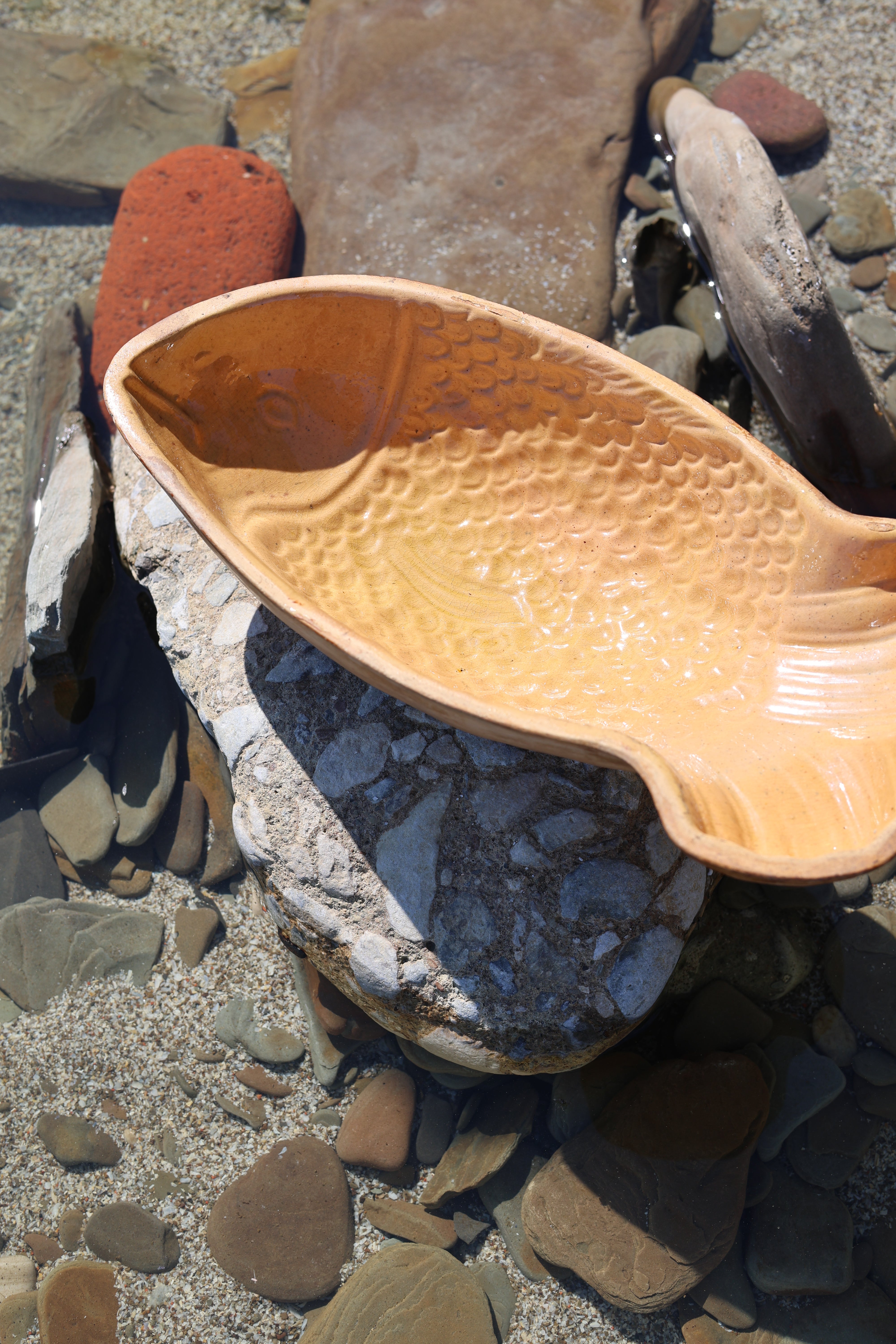 Early Yellow Glazed Earthenware Fish Mold