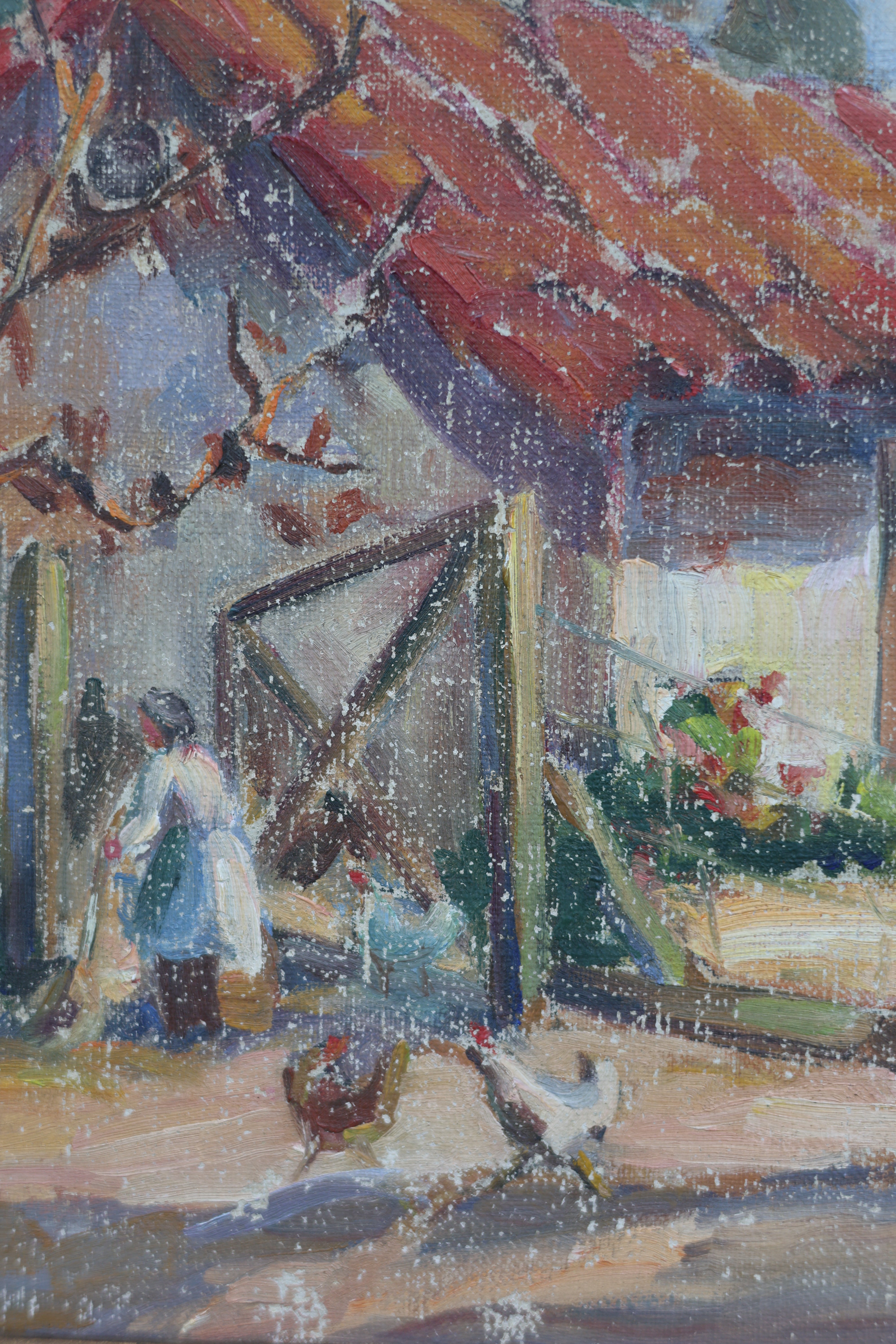 Cottage Farm Oil Painting