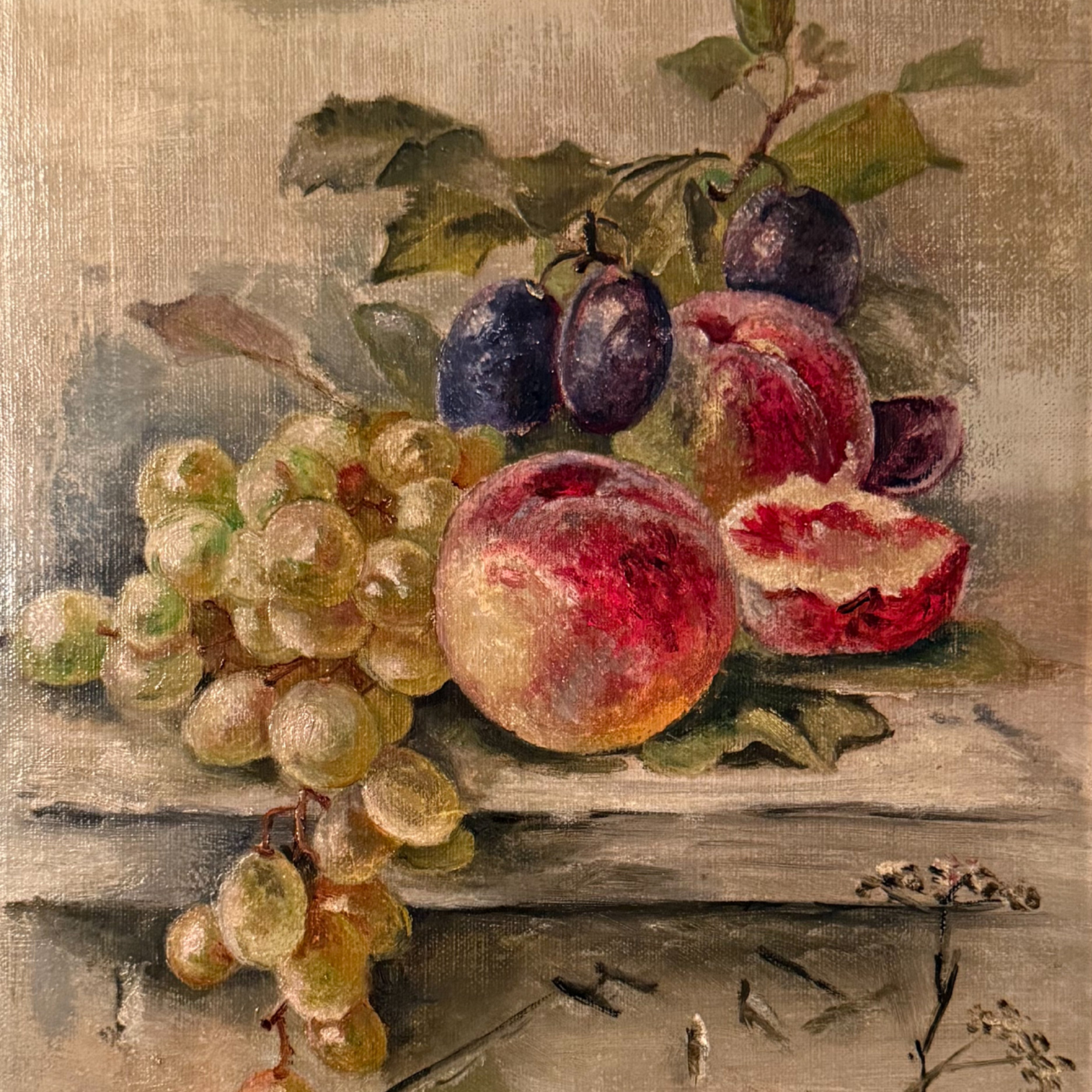 English Still Life Oil Painting with Fruit 2