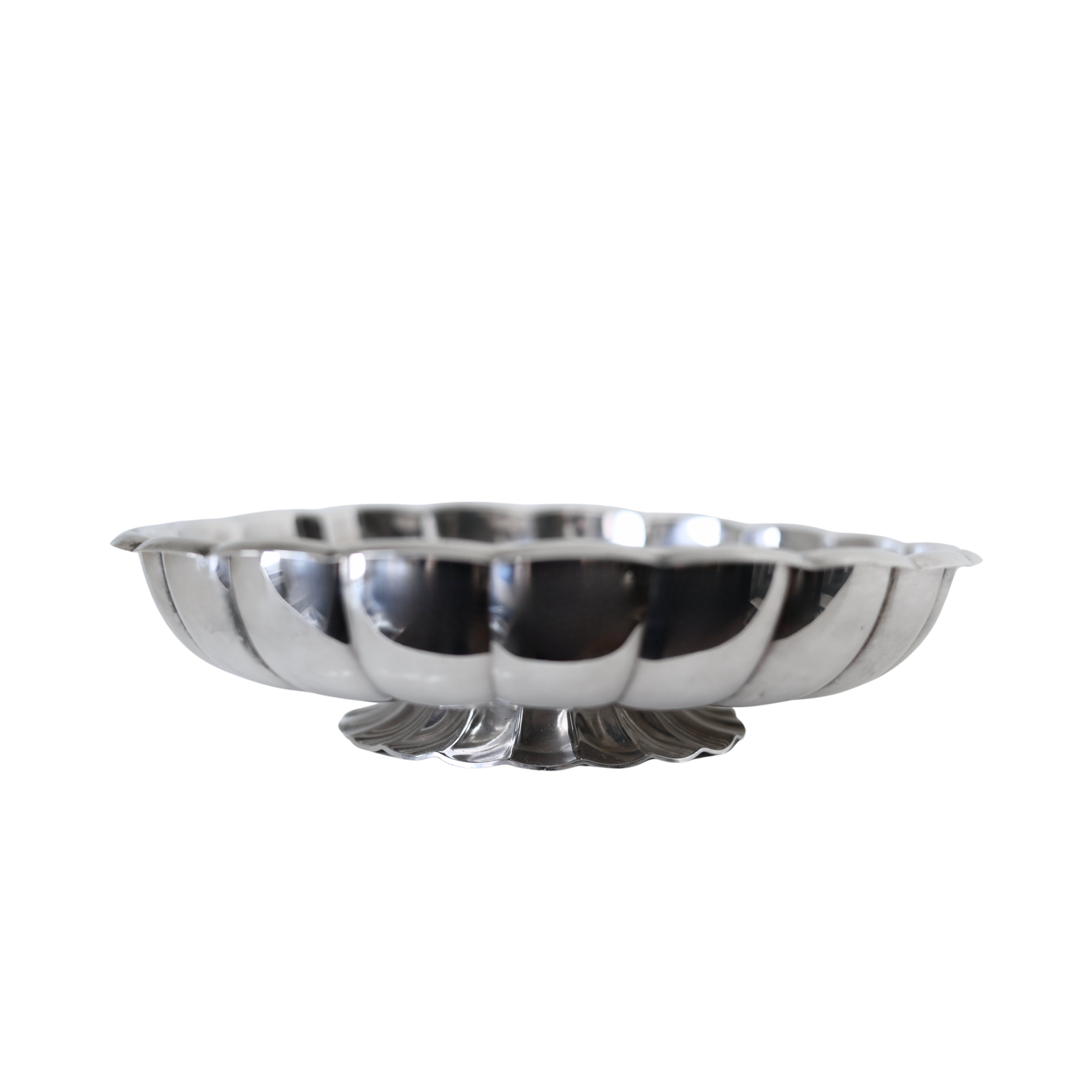 Silverplate Scalloped Pedestal Dish