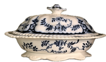 c. 1840-60 W. Adams Flow Blue "Japan" Tureen