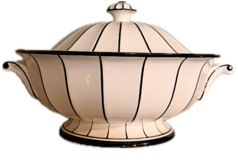 Black and White Stripe Tureen