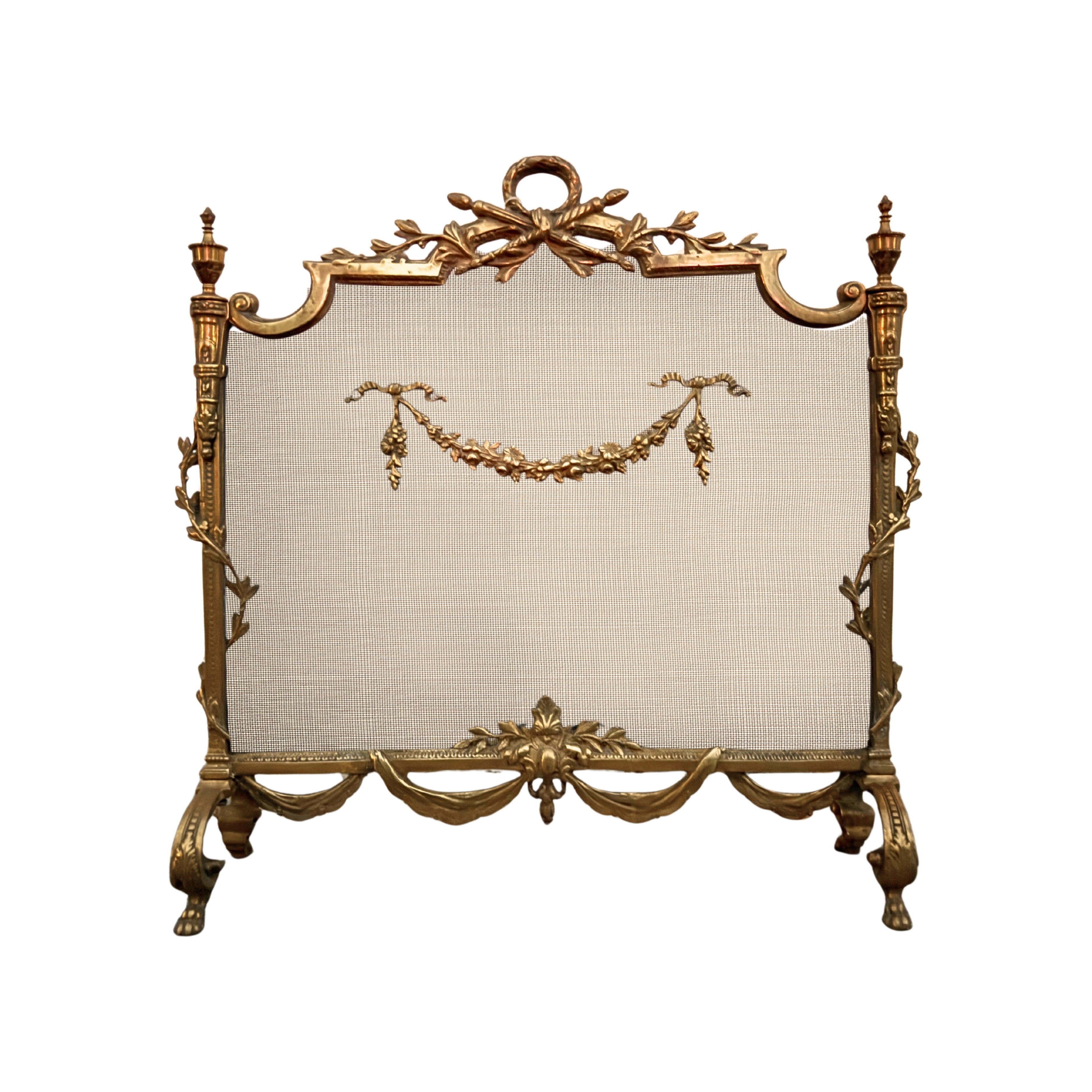 Louis XVI–Style Gilt Brass Fireplace Screen