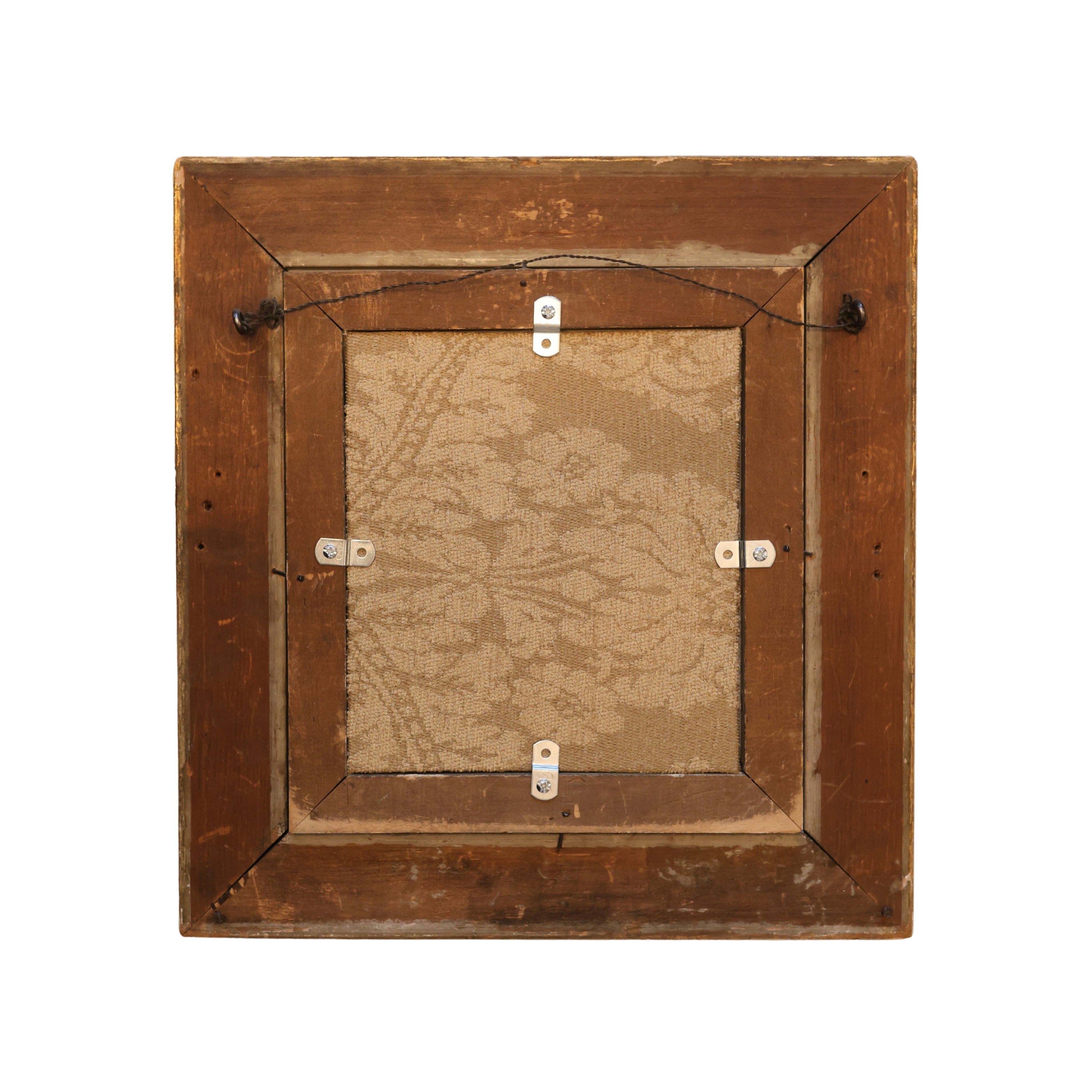 Hand-Painted Hutschenreuther Porcelain Portrait in Antique Gilt Frame