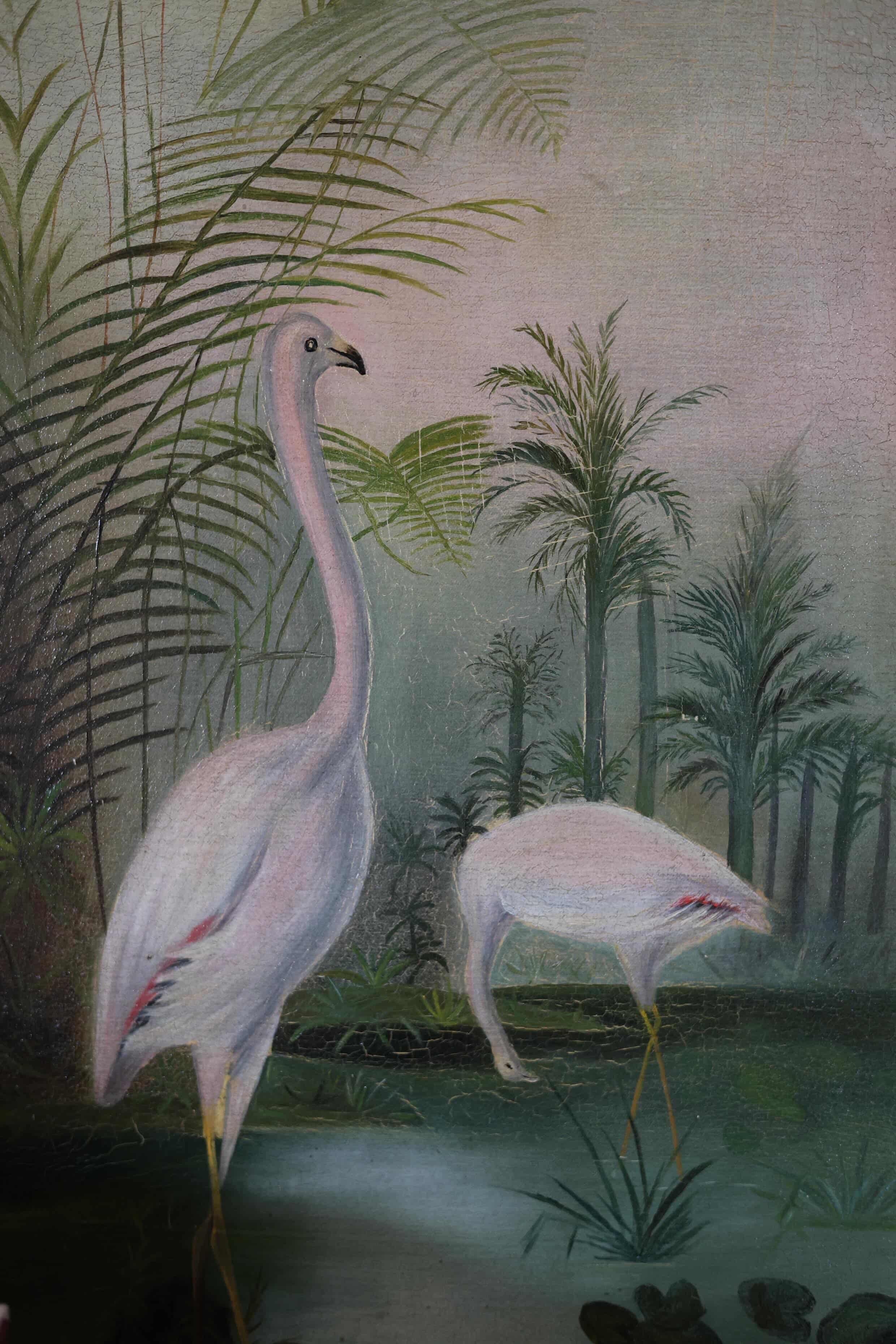 19th c. Flamingo Painting