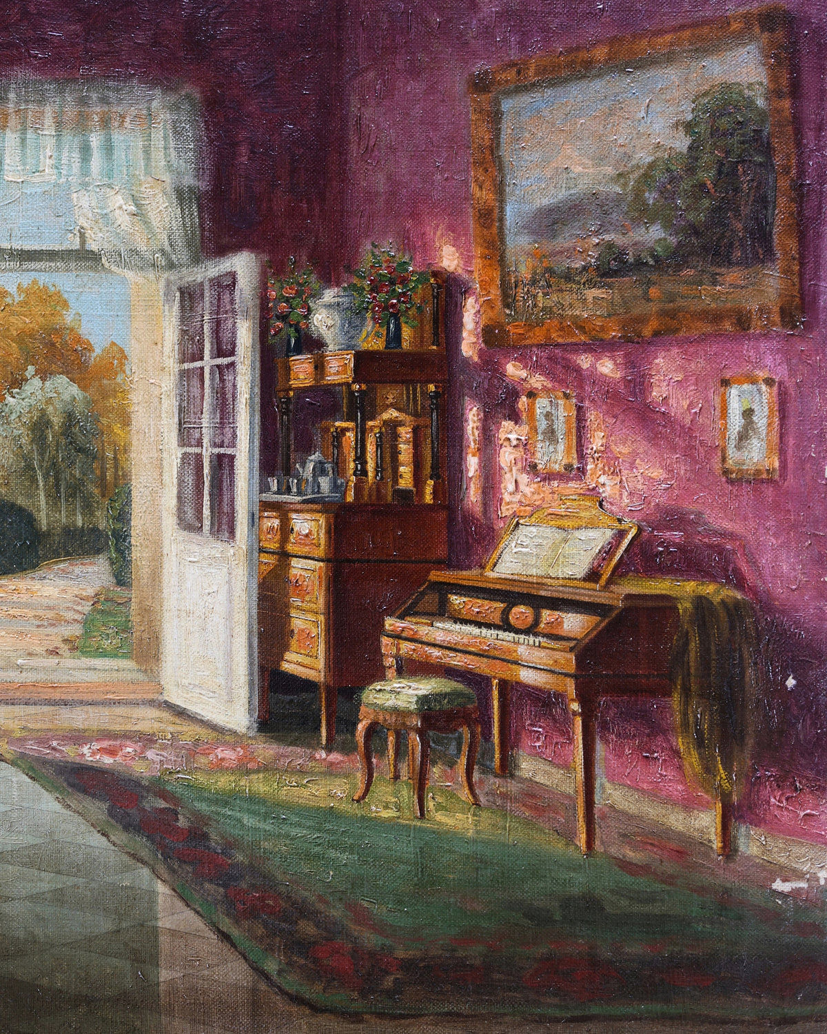 Garden View Interior Parlor Painting-2