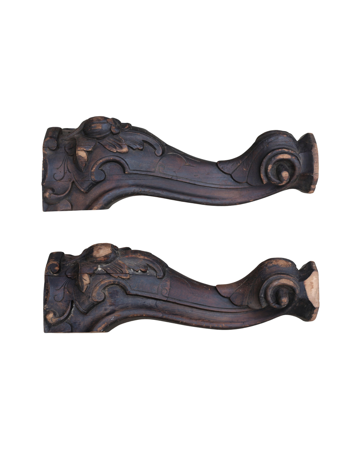 Victorian Carved Furniture Leg Candleholders