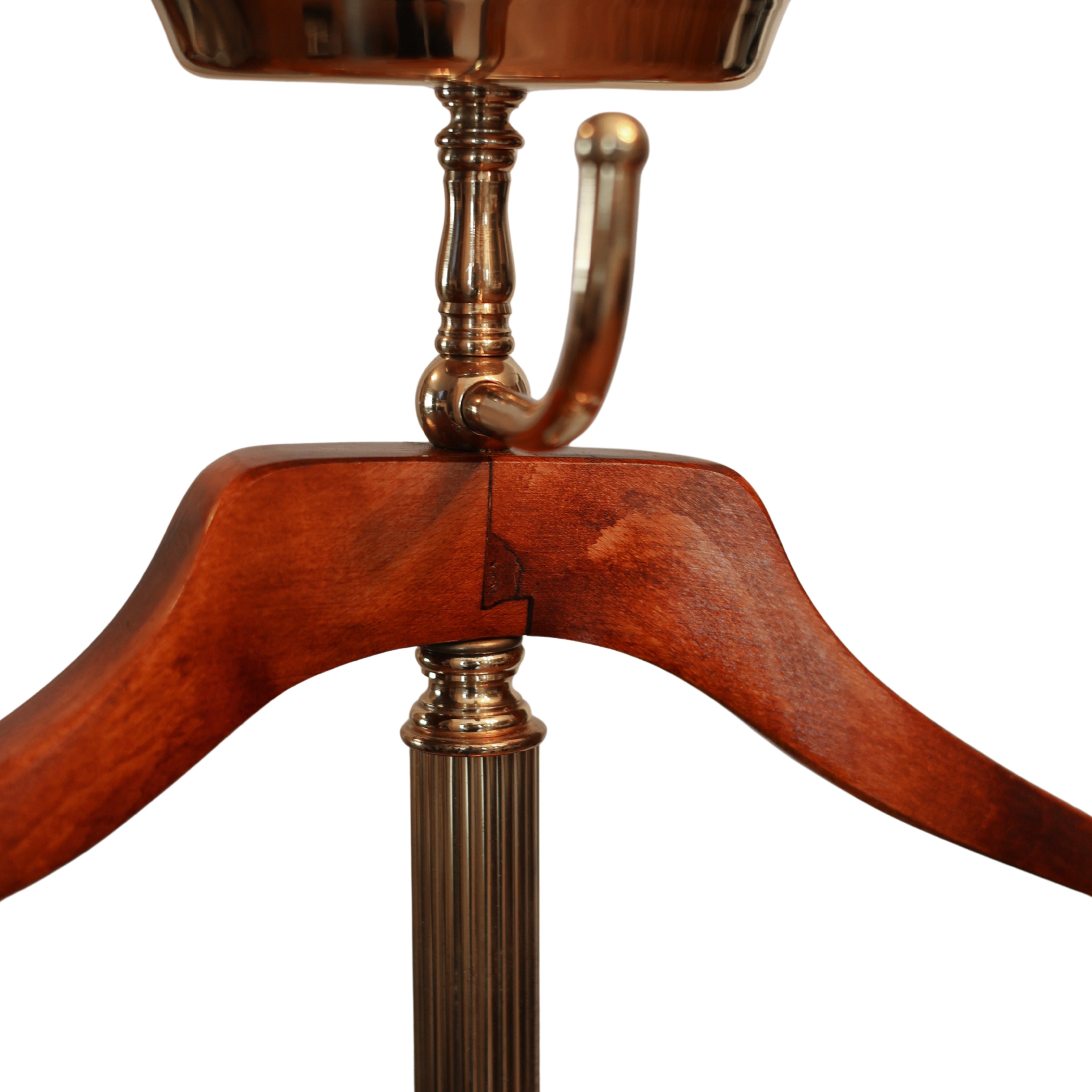 Brass and Wood Gentleman’s Valet Stand