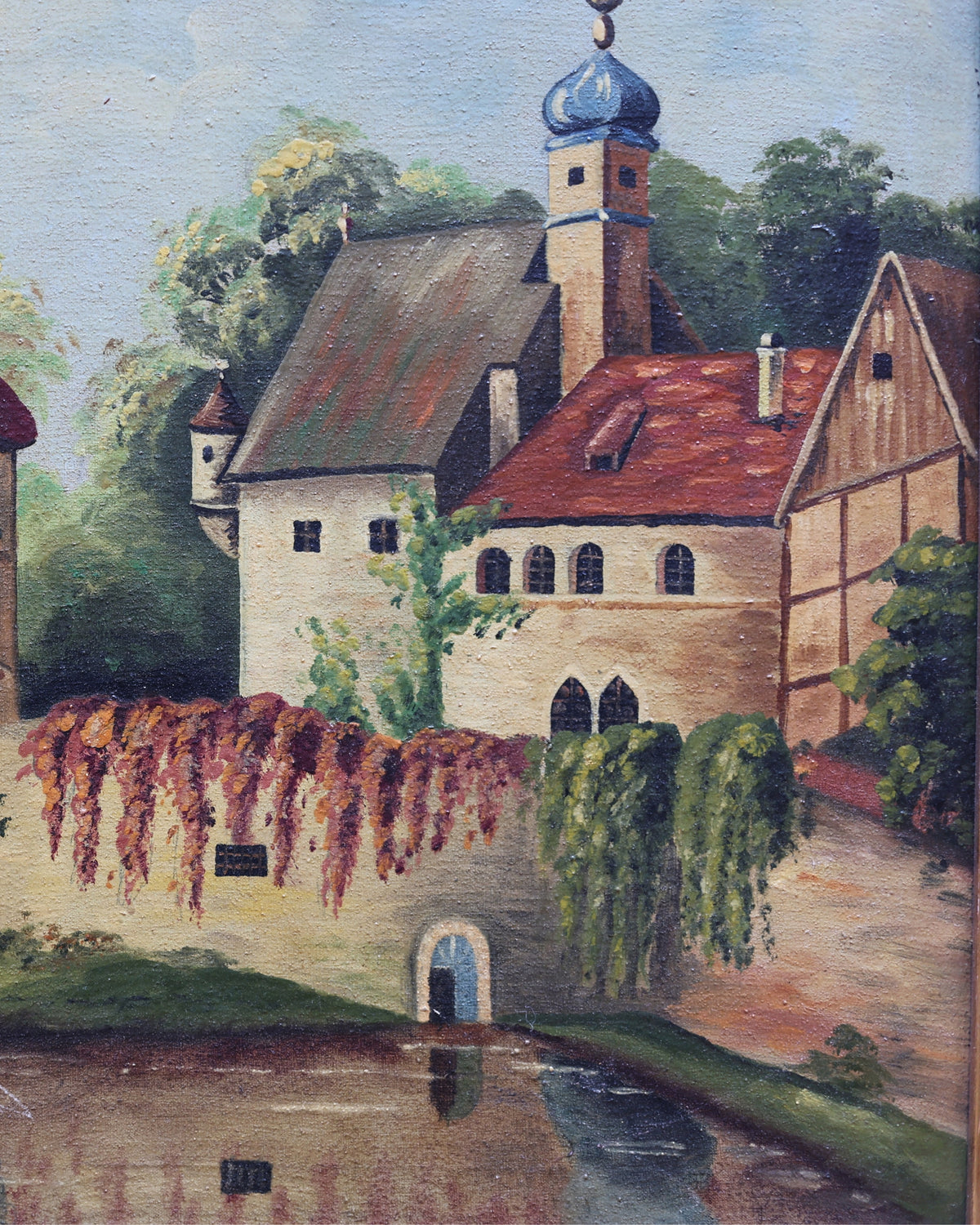 European Castle Landscape, Oil on Board-4