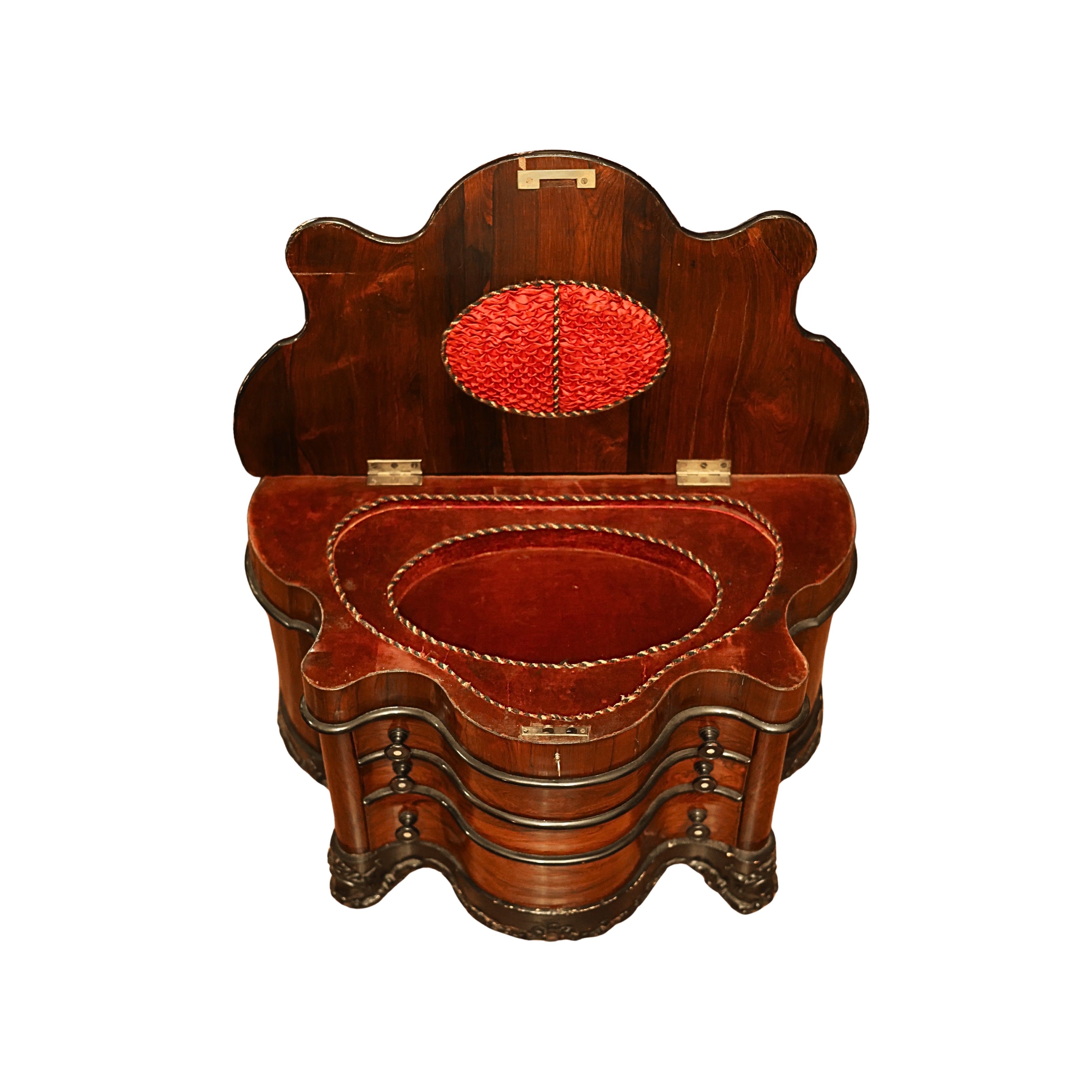 19th c. Rosewood & Ebonized Sewing Chest