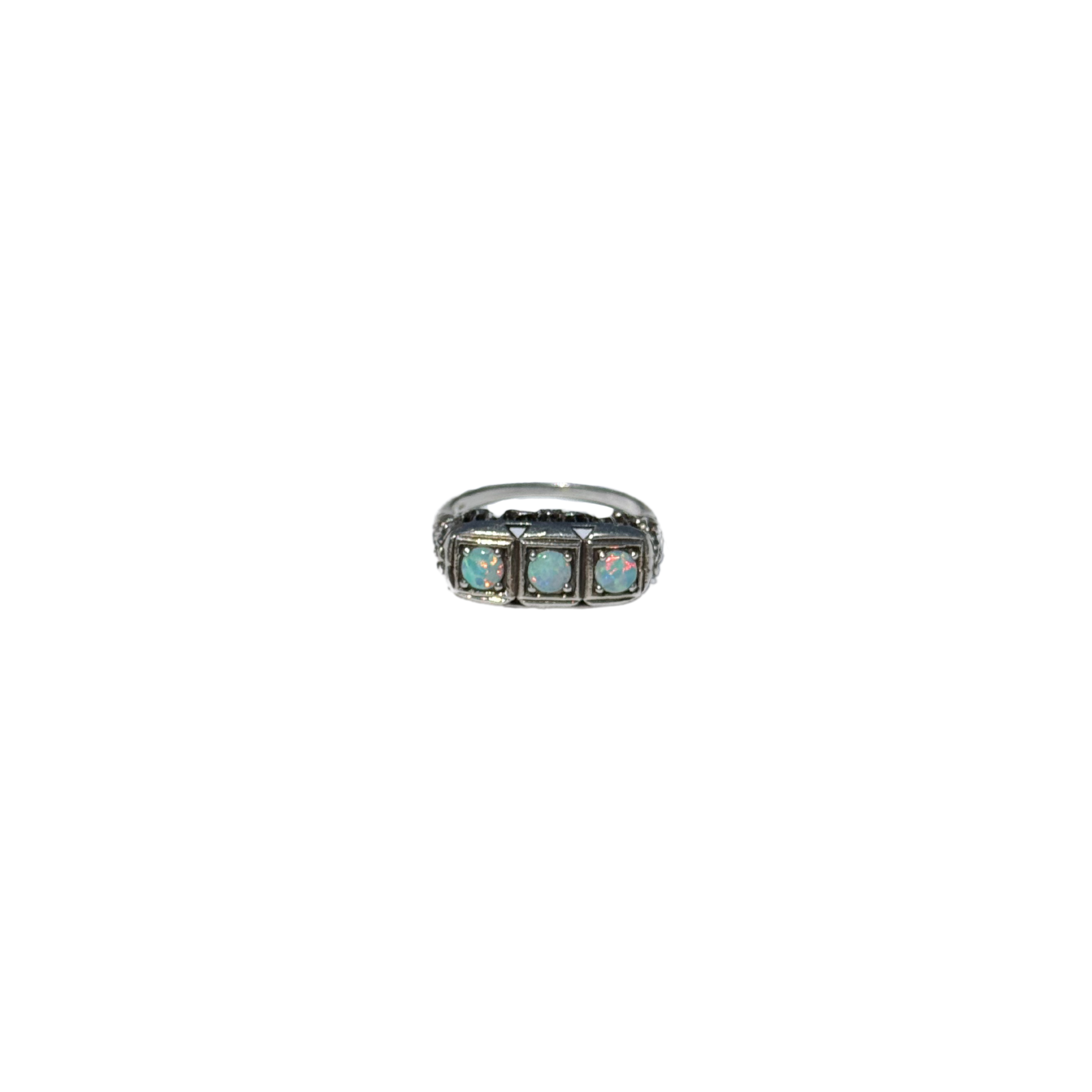 Art Deco Opal Trilogy Ring