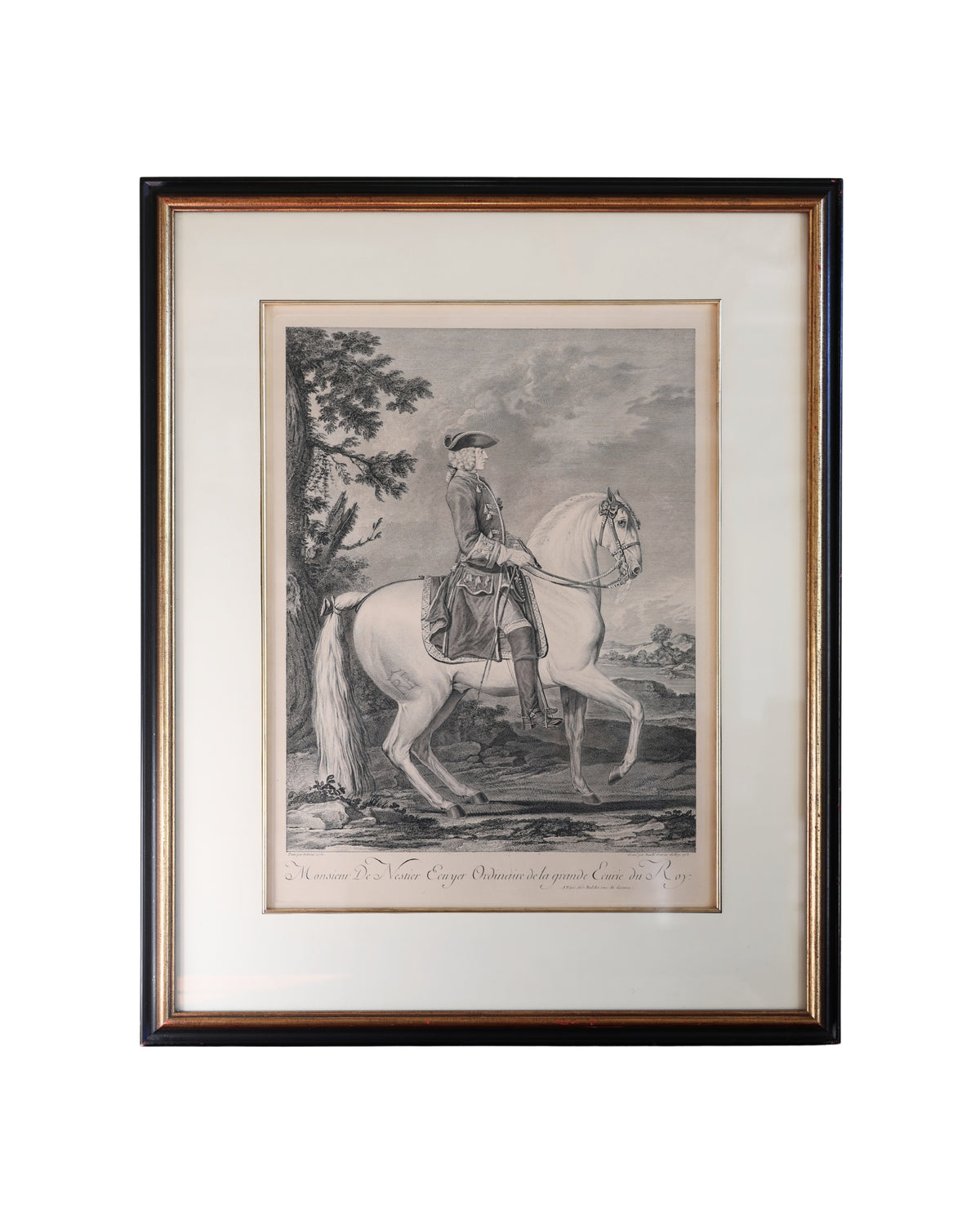 c. 1753 Jean Daullé “Monsieur de Nestier” Equestrian Engraving-1