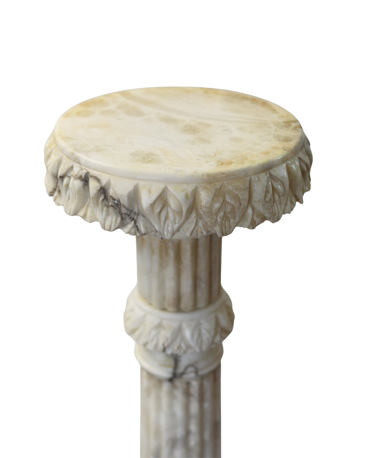 Neoclassical Alabaster Column Pedestal-4