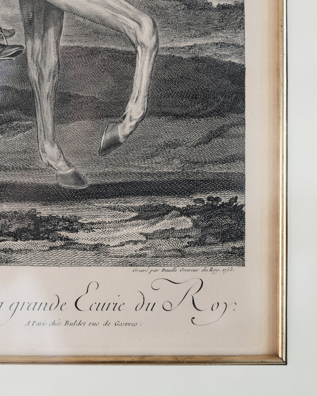 c. 1753 Jean Daullé “Monsieur de Nestier” Equestrian Engraving-4