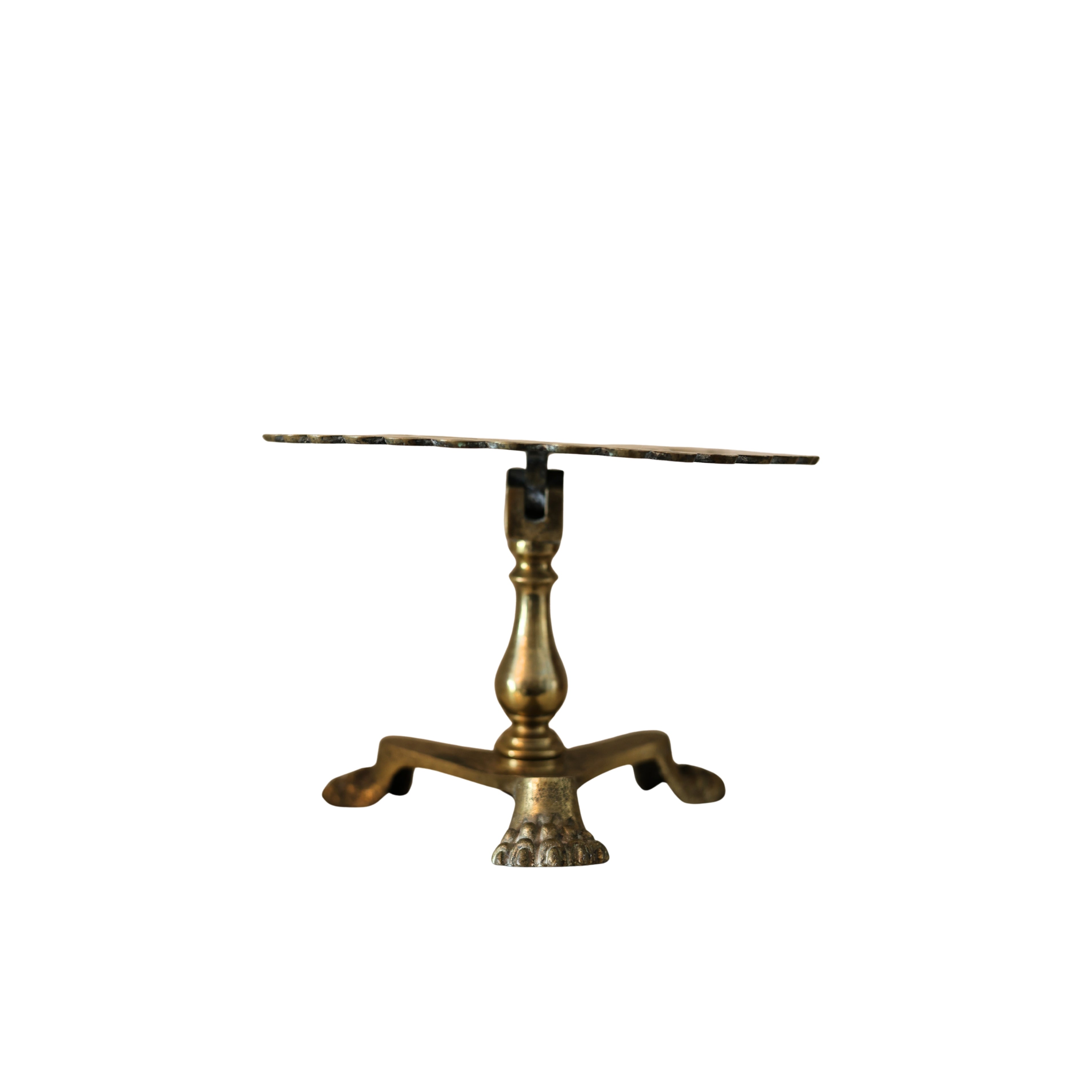 English Brass Tilt-Top Kettle Stand with Claw Feet
