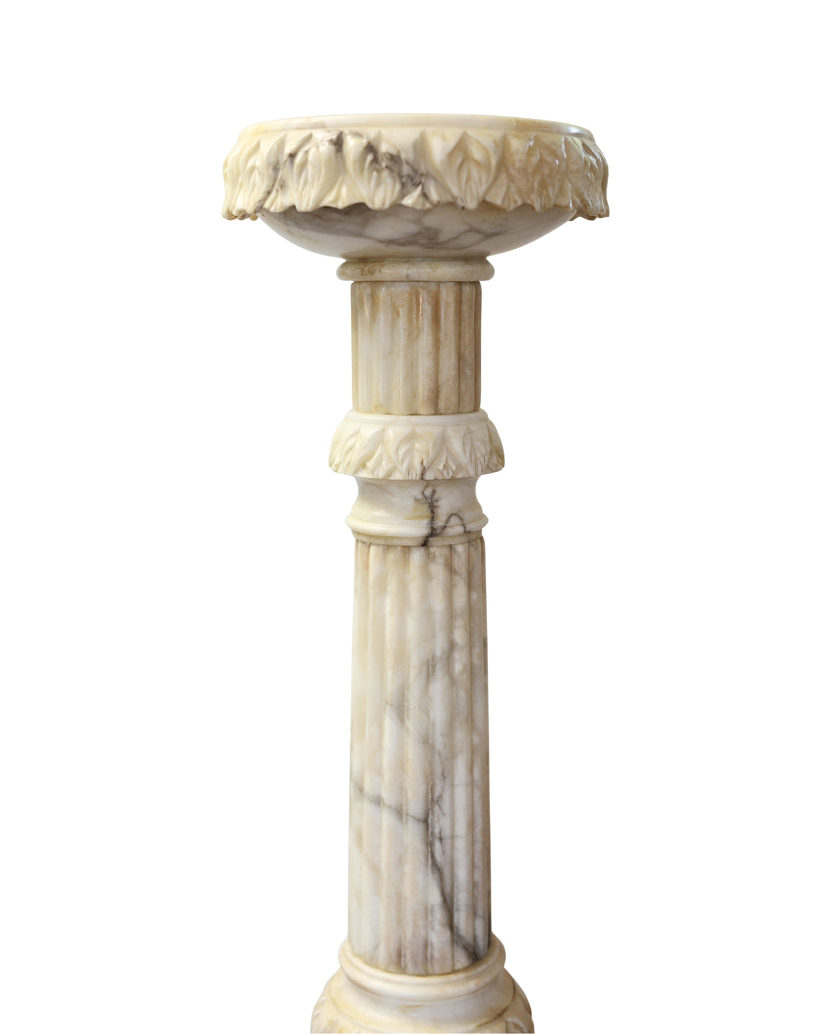 Neoclassical Alabaster Column Pedestal-3