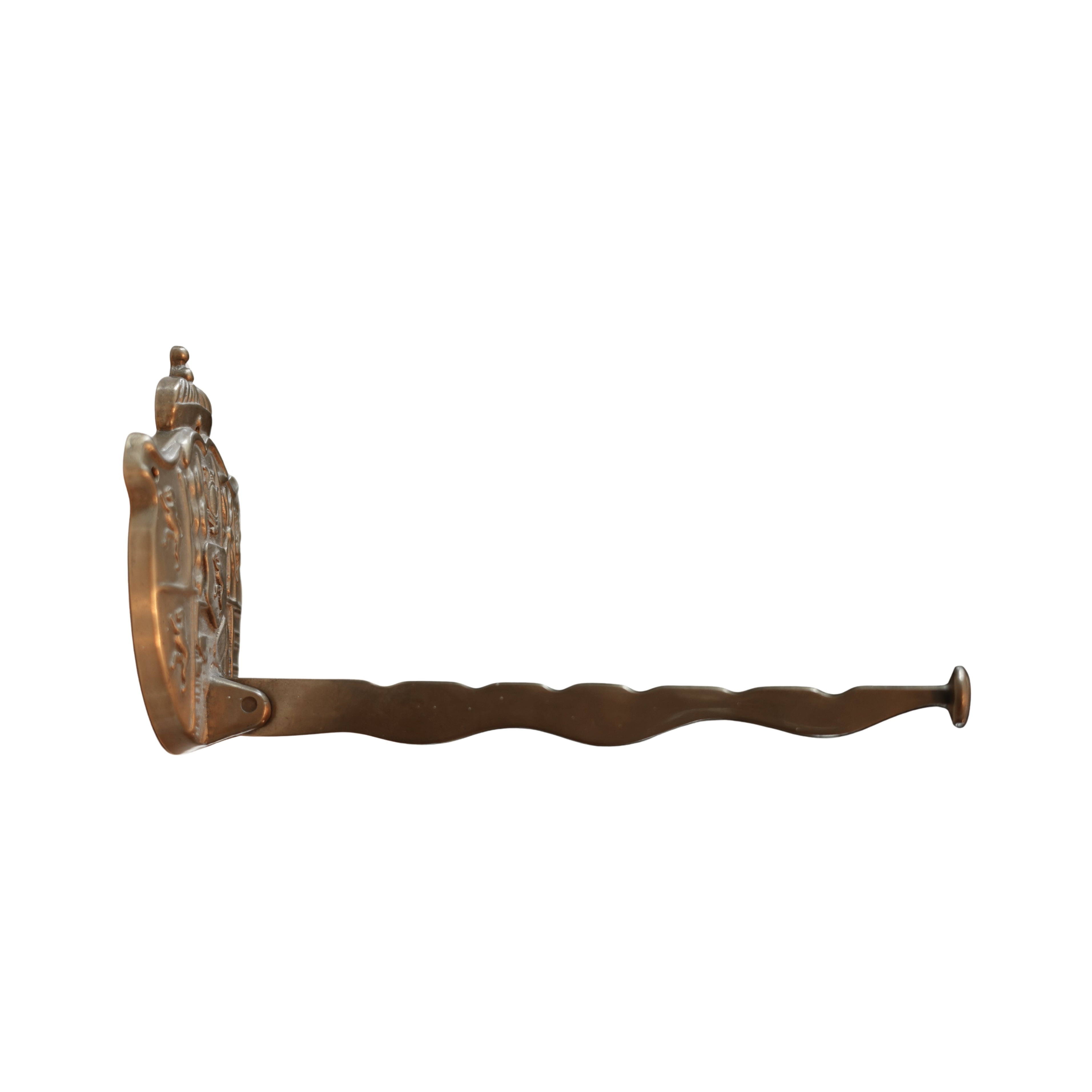 Brass Heraldic Crest Folding Wall Hook