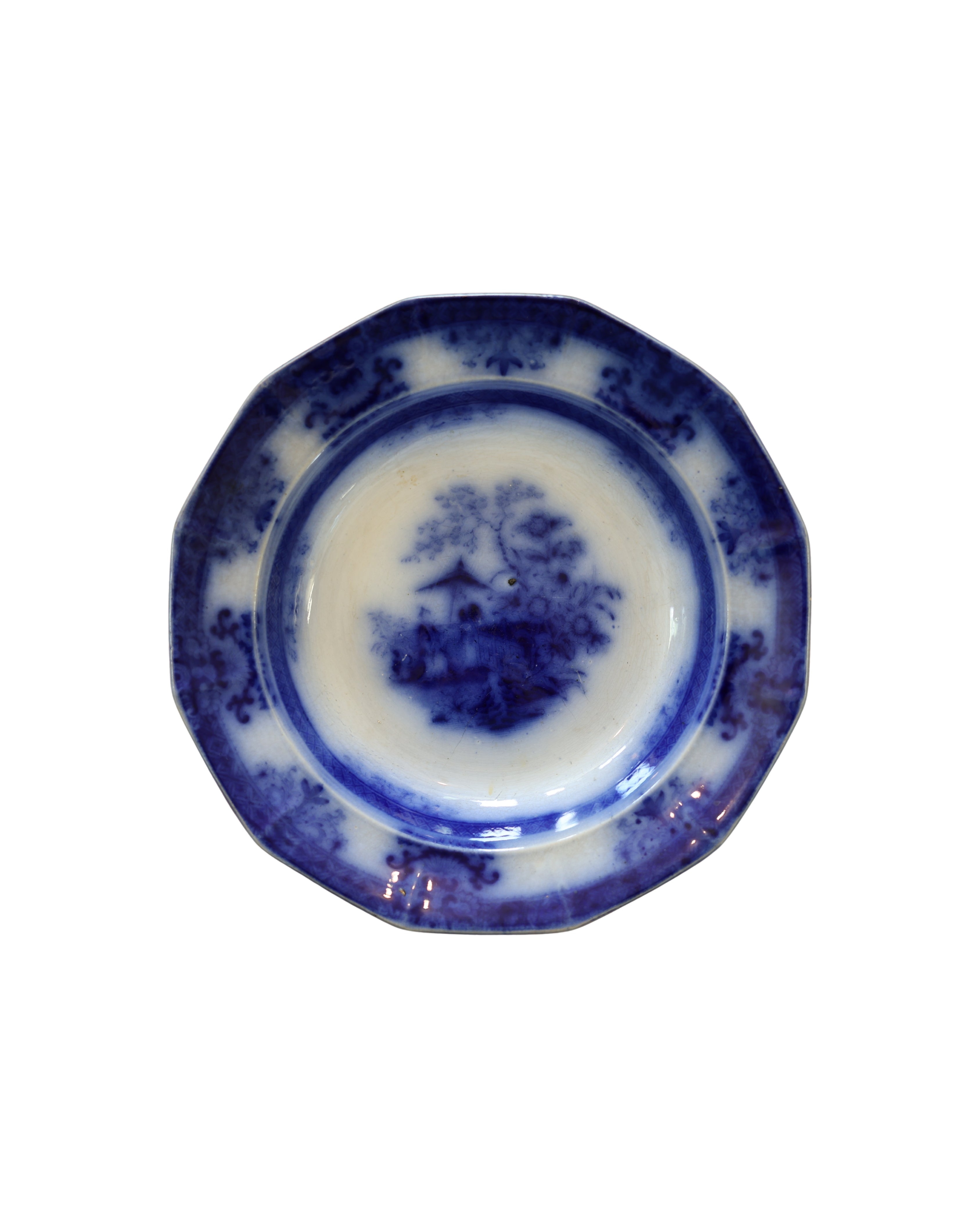 Davenport "Amoy" Flow Blue Bowl-4