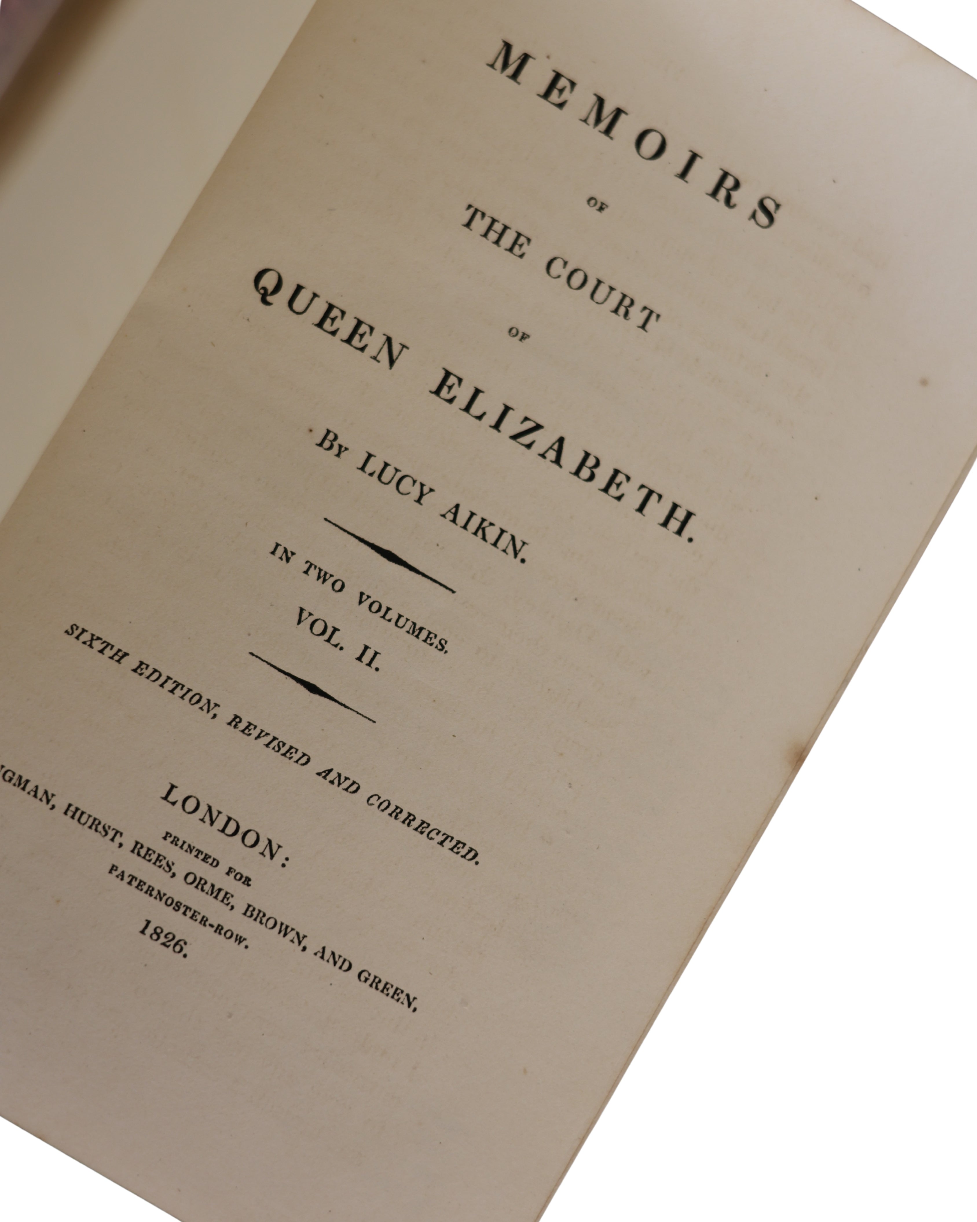 c. 1826 Memoirs of the Court of Queen Elizabeth-5