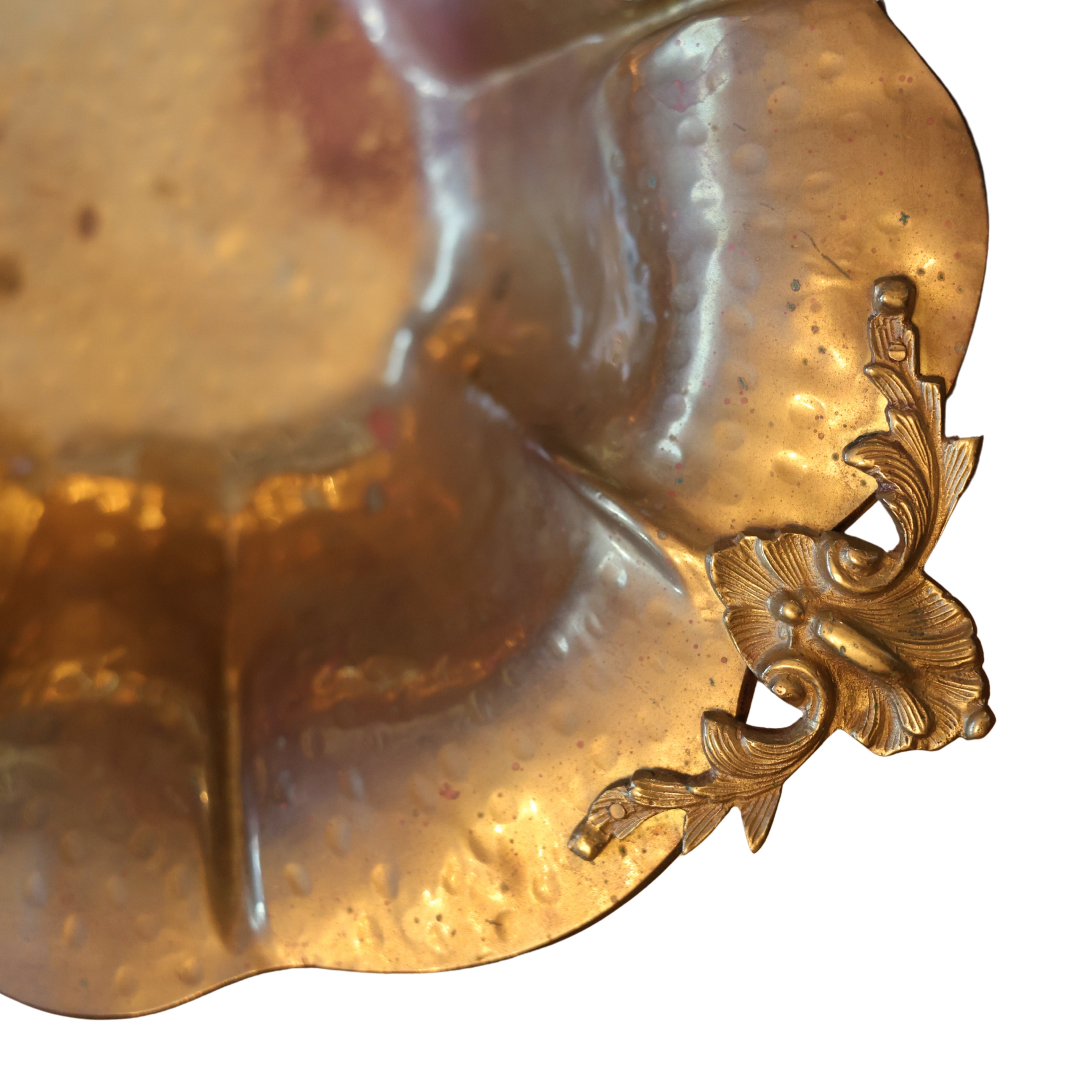 Brass Centerpiece Bowl with Ornate Handles