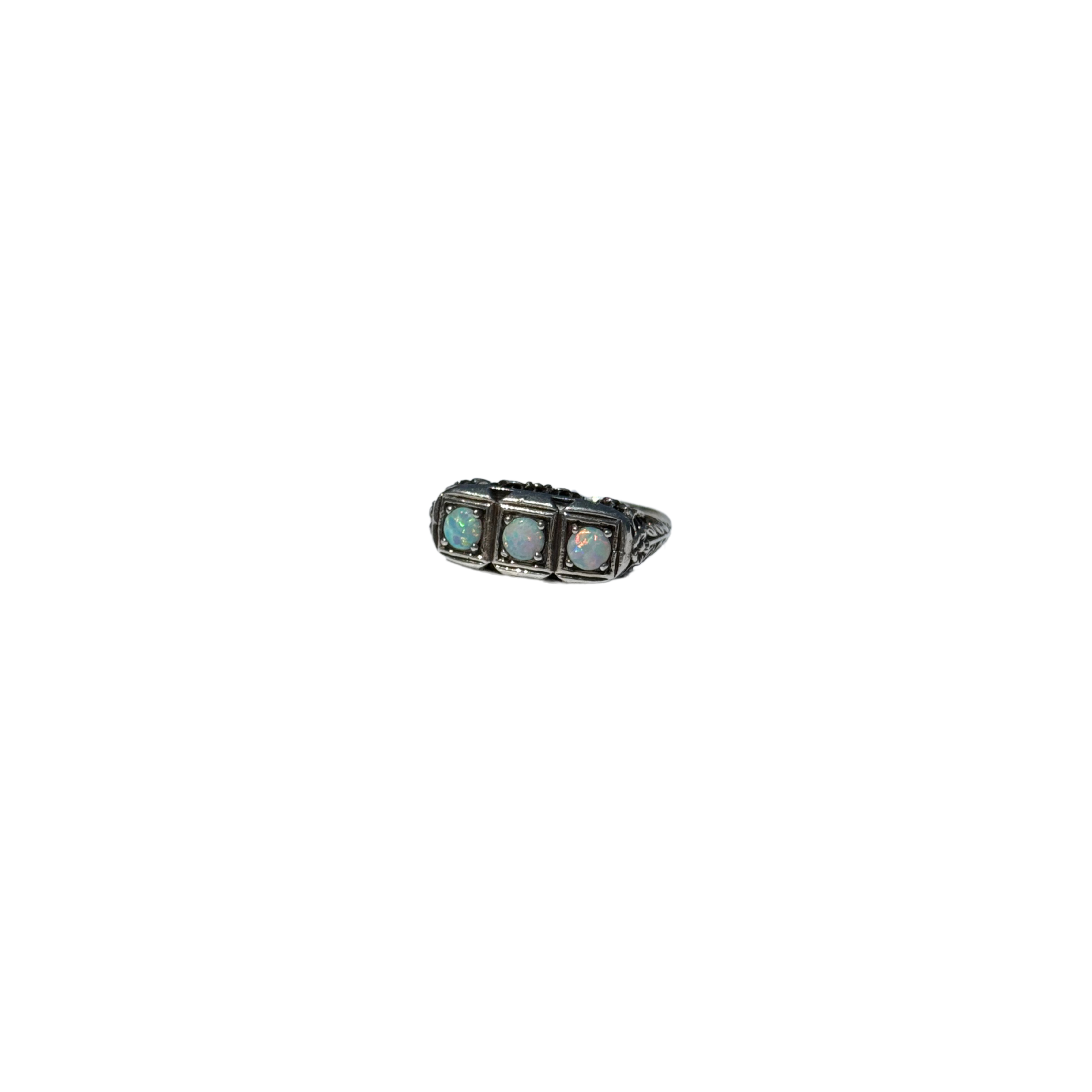 Art Deco Opal Trilogy Ring