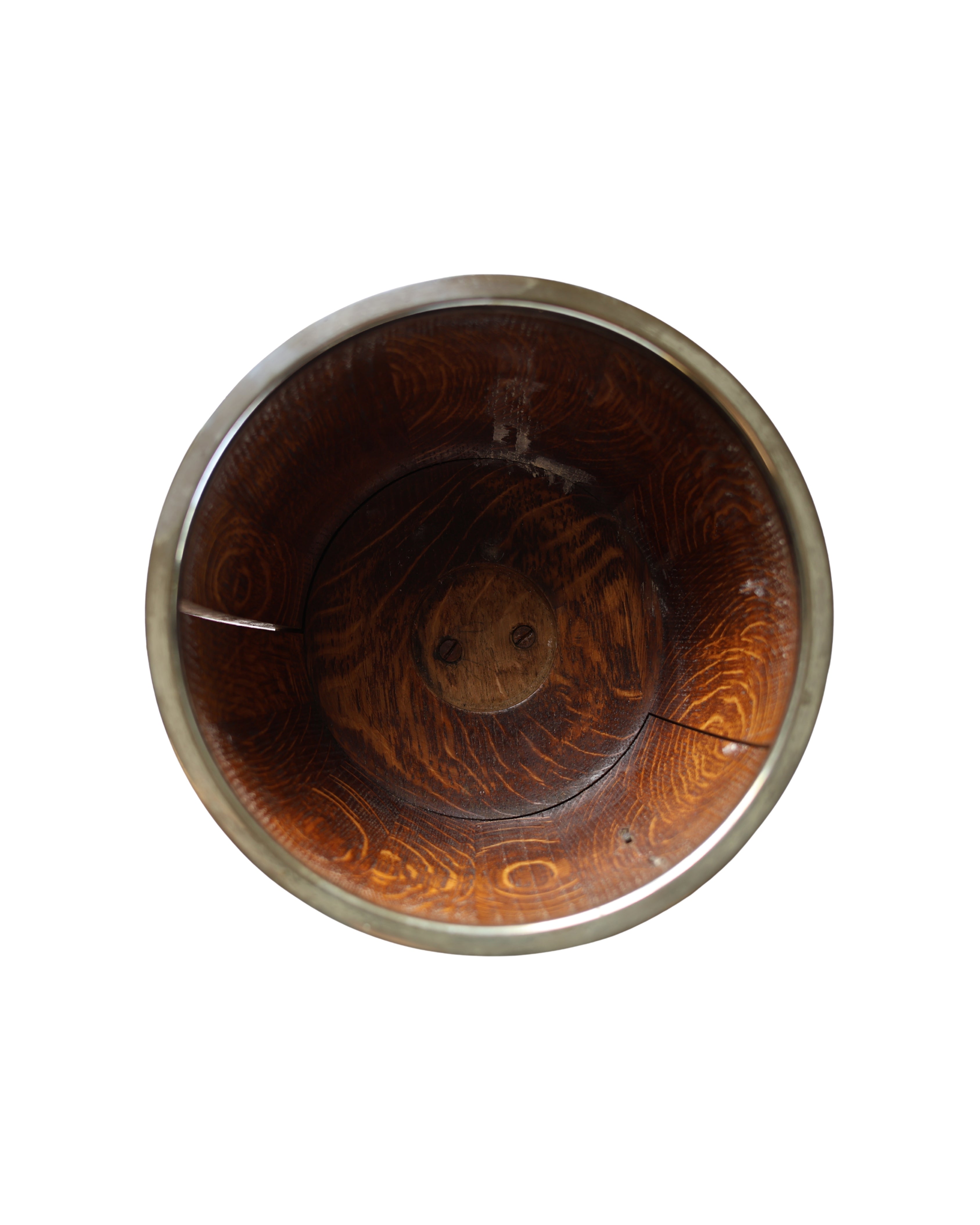 Edwardian Oak Pedestal Bowl, Monogrammed "G"-4