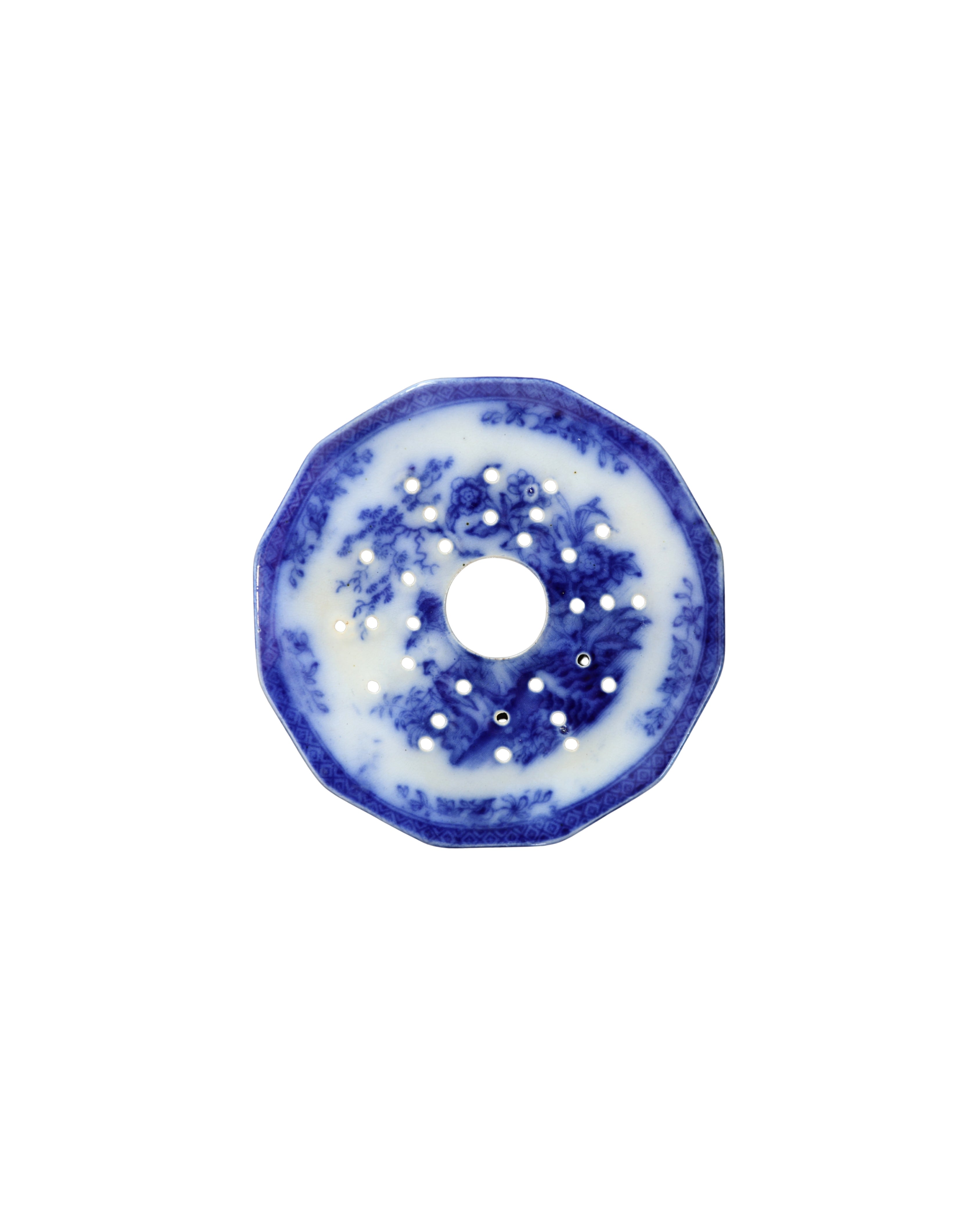 Davenport "Amoy" Flow Blue Butter Dish-4