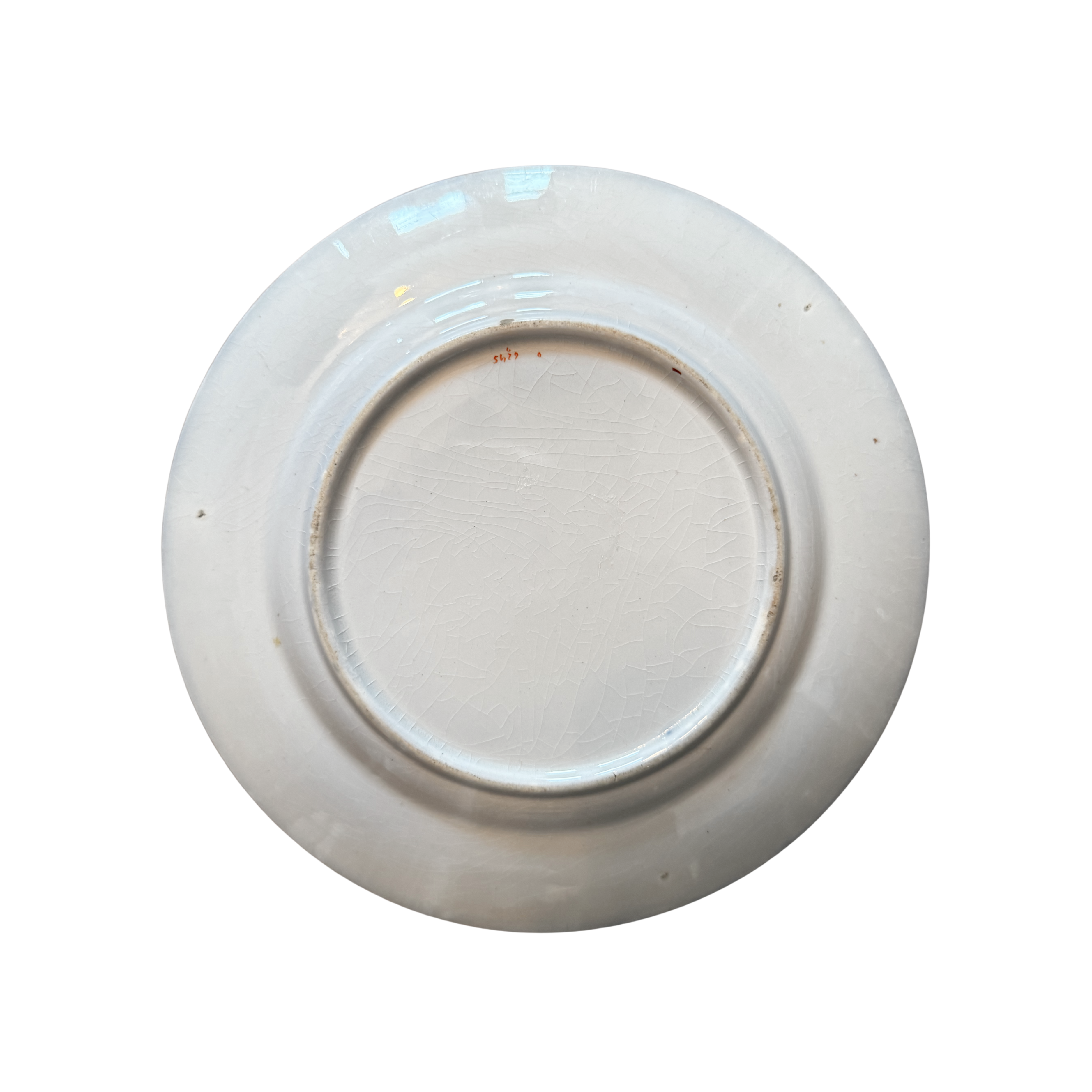 Flow Blue Sunburst Plates, Set of 4
