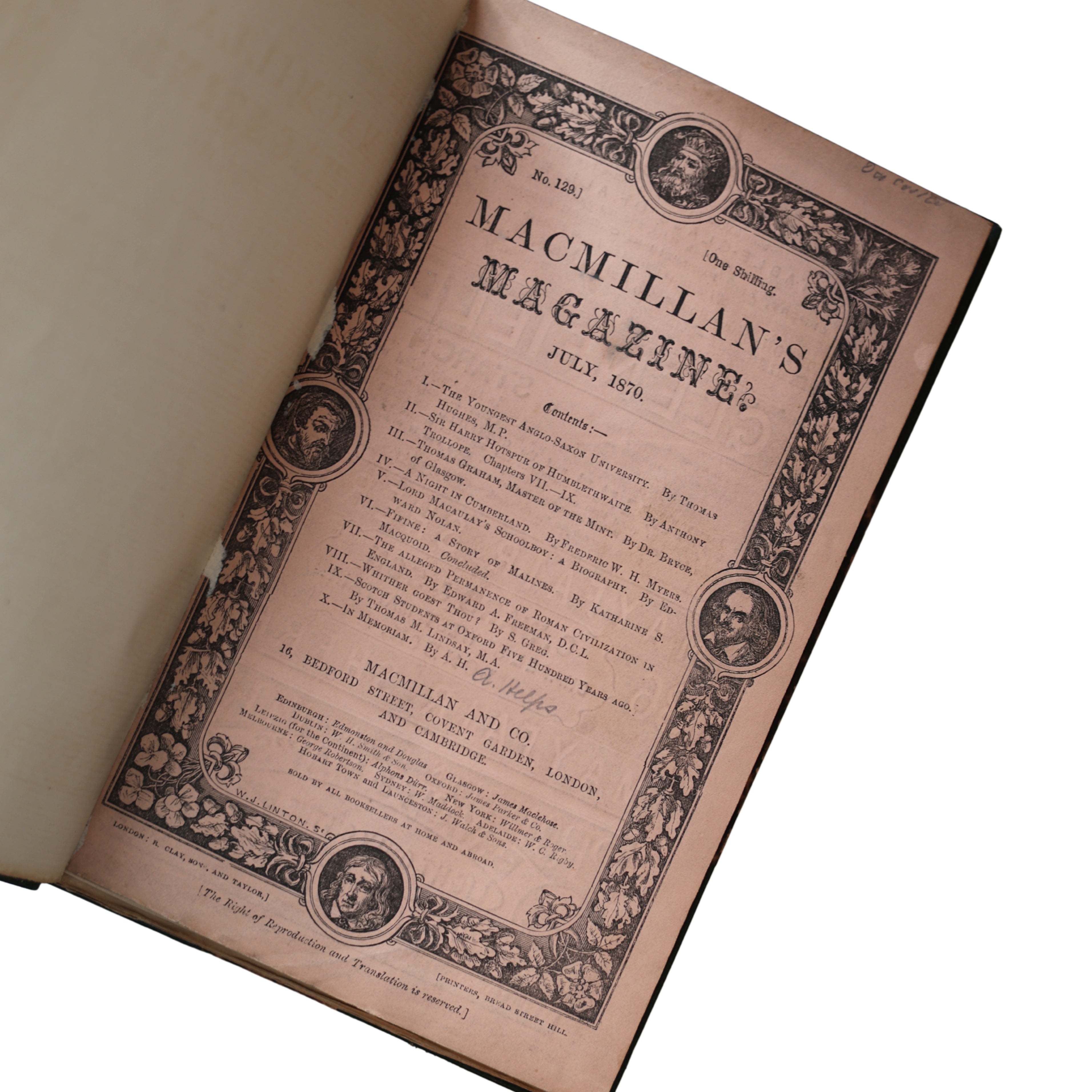 "Essays from Macmillan’s Magazine" (1870)