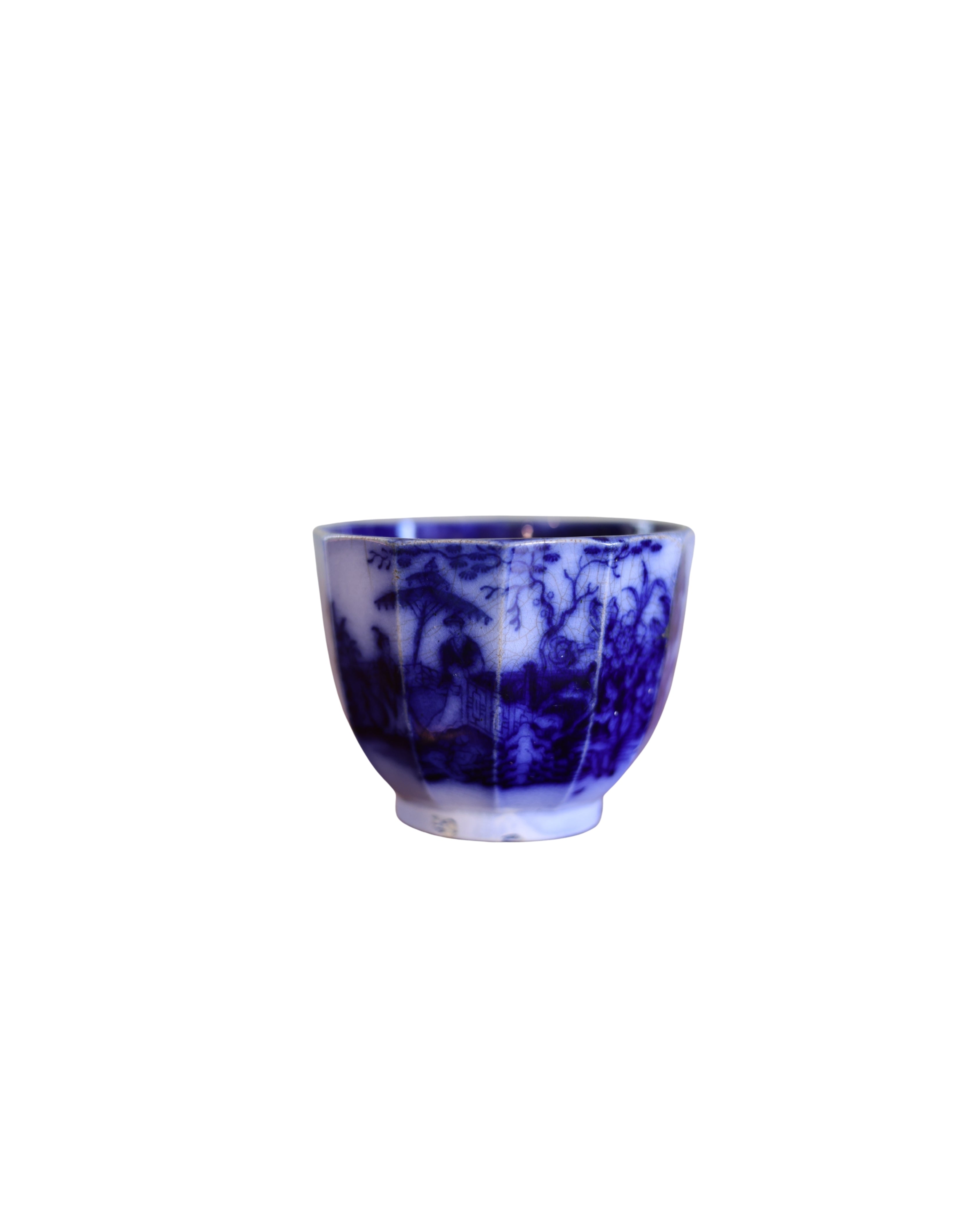 Davenport "Amoy" Flow Blue Tea Bowls-4