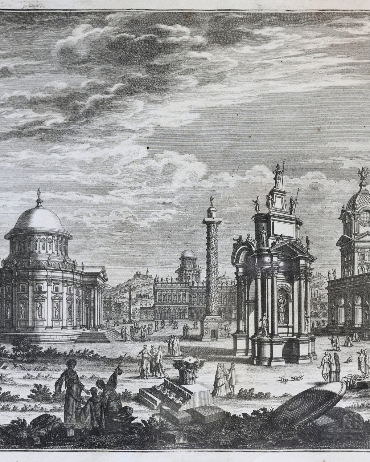 c. 1740 Giuseppe Galli Bibiena “Huc Omnes Germani” Architectural Engraving-5